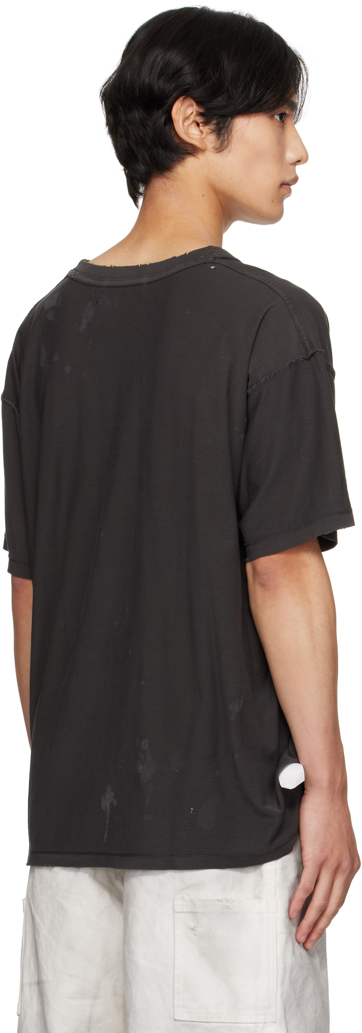 Alexander Digenova Gray Bleach T-shirt In Gray