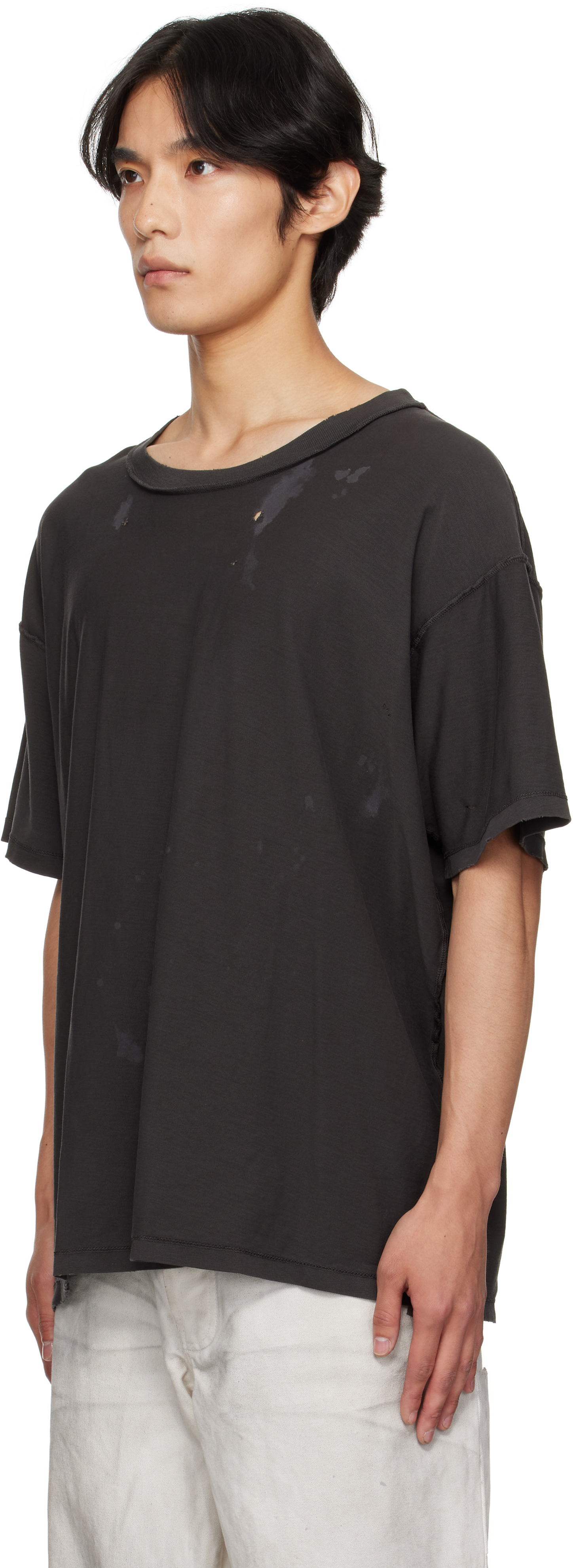 Alexander Digenova Gray Bleach T-shirt In Gray