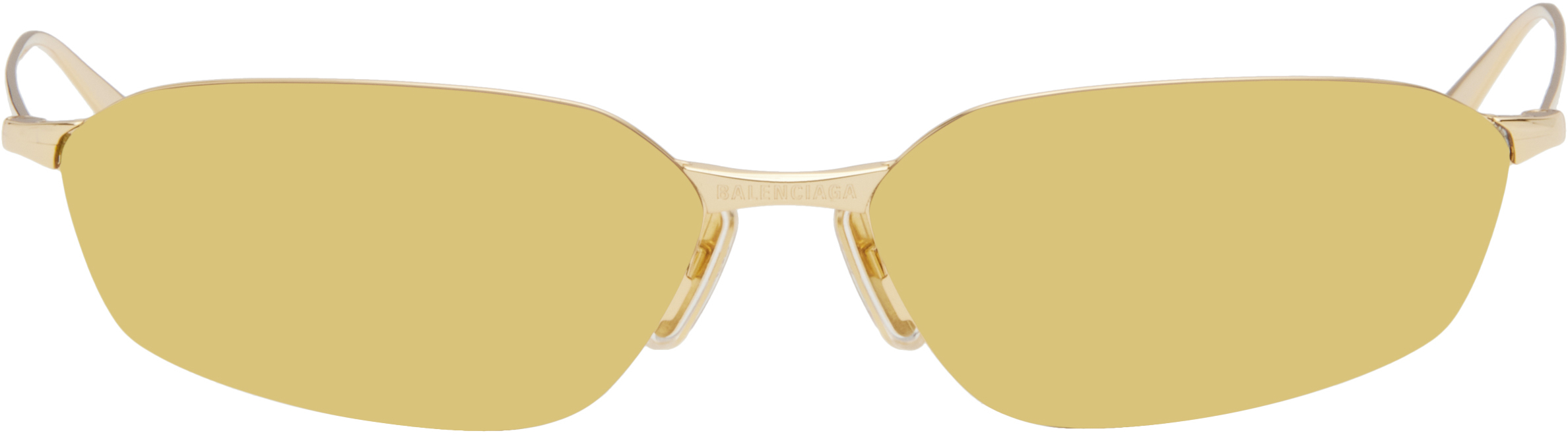 Gold Invisible 2.0 Geometrical Sunglasses by Balenciaga on Sale