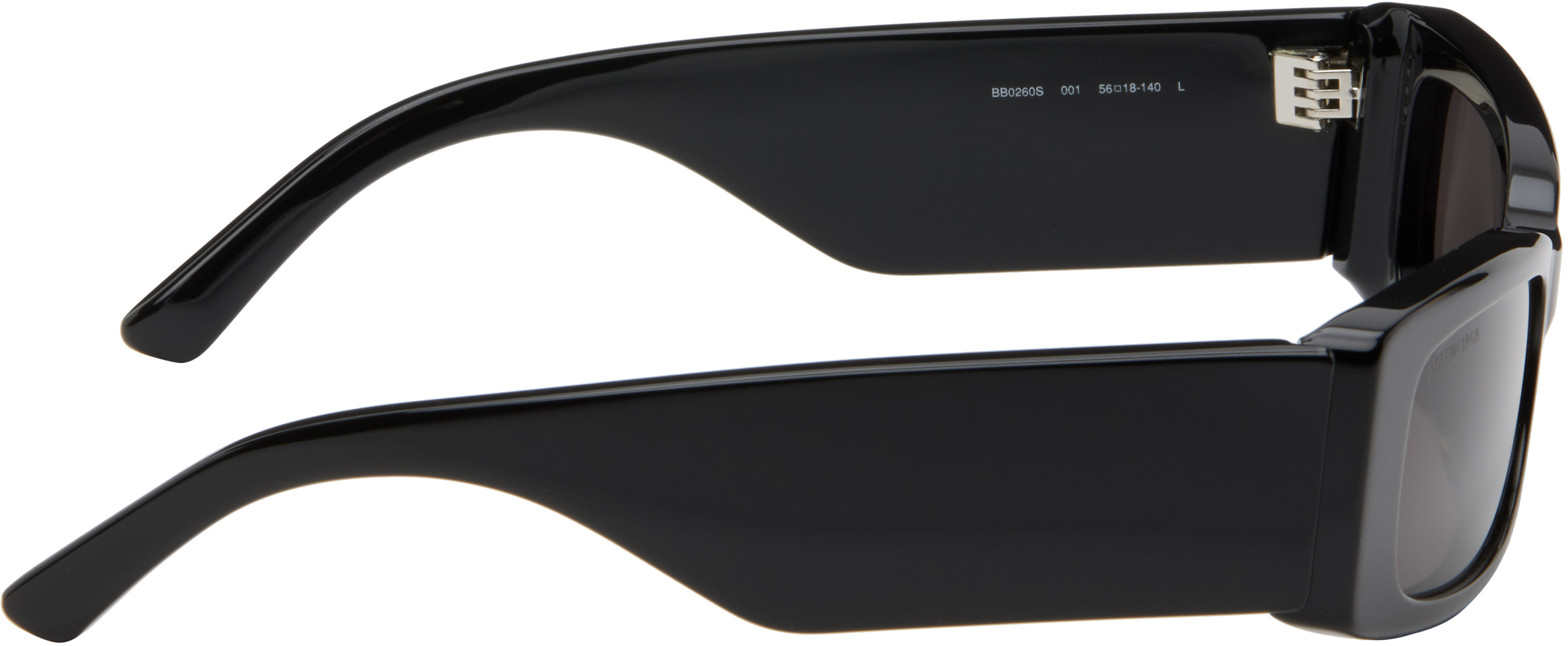 Balenciaga Black Rectangular Sunglasses