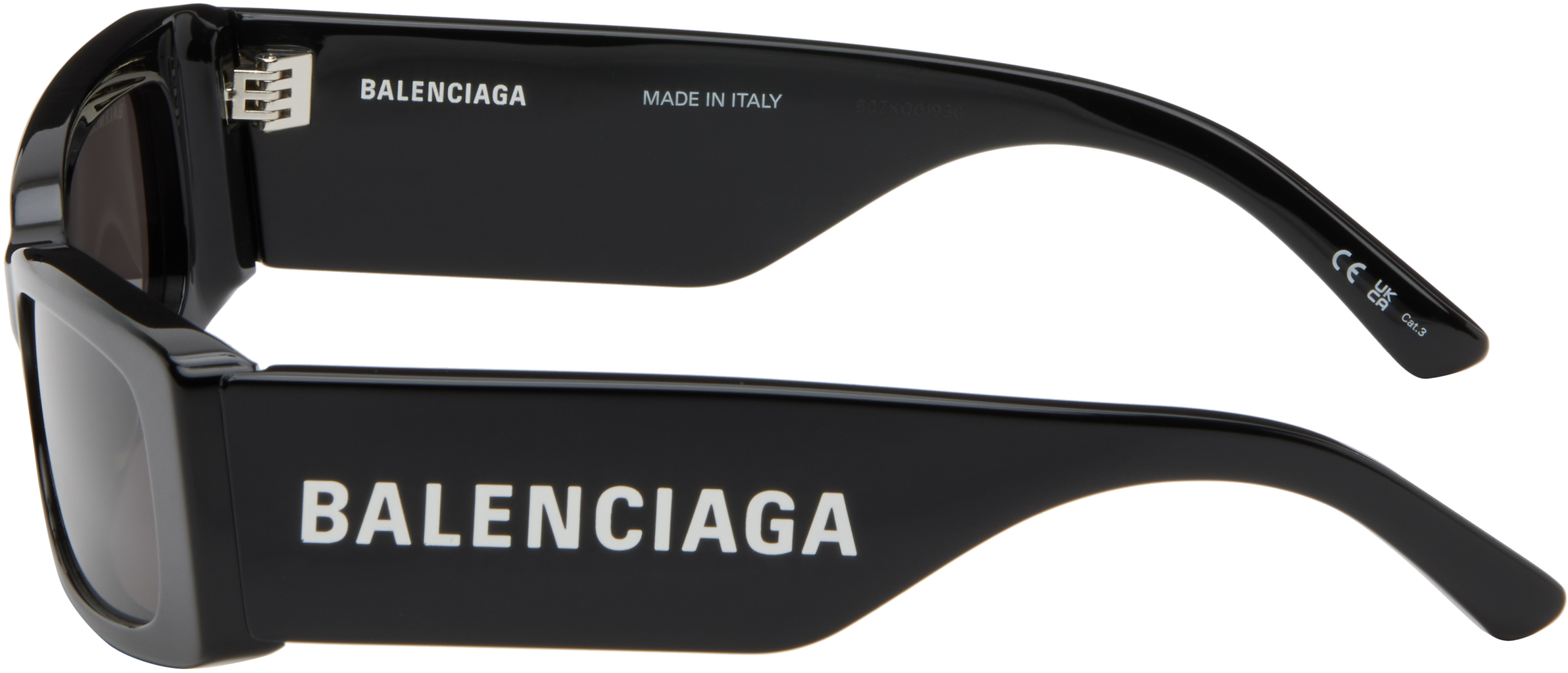 Balenciaga Black Rectangular Sunglasses