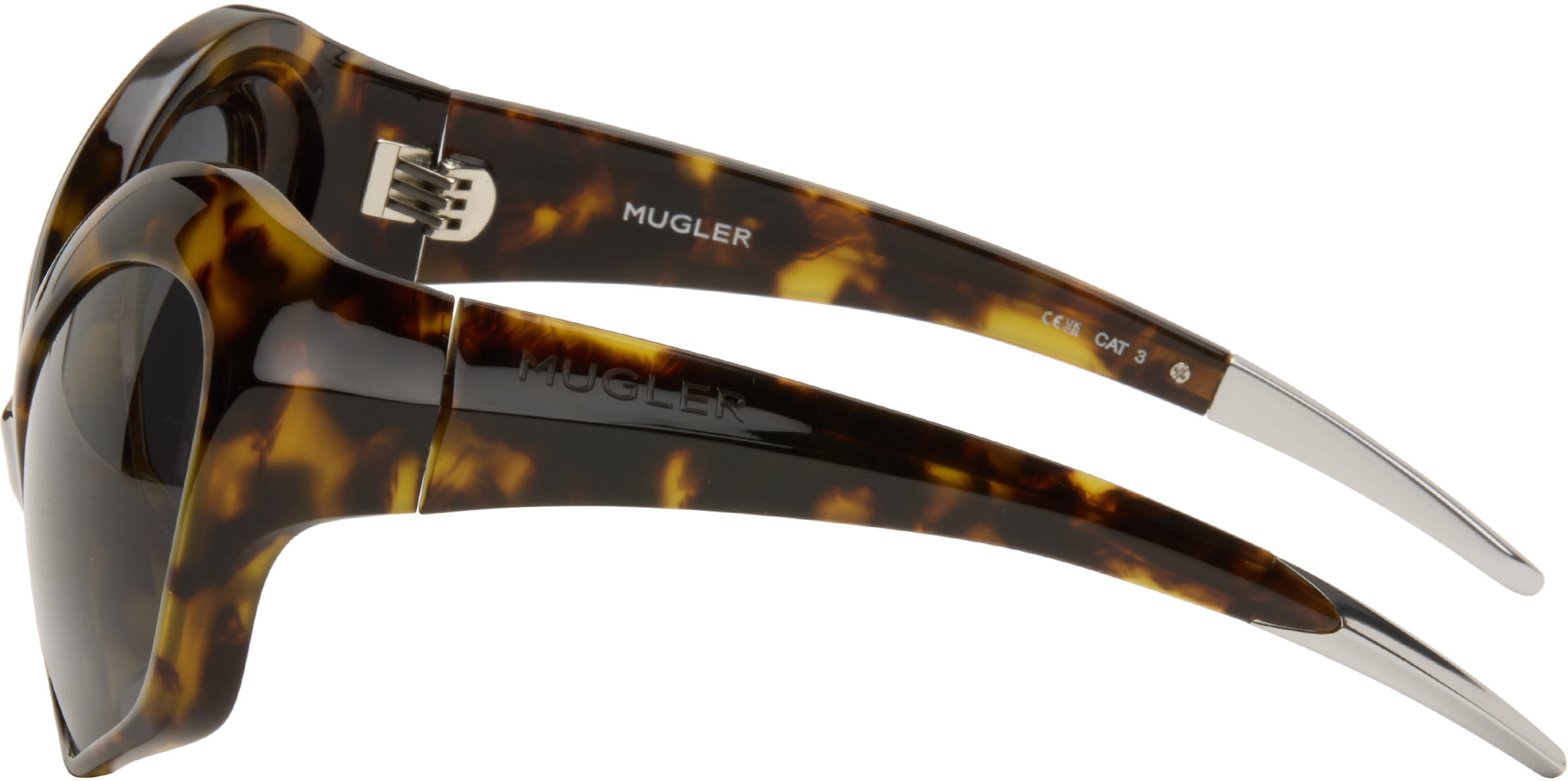 Mugler Brown Cat Eye Sunglasses In Black
