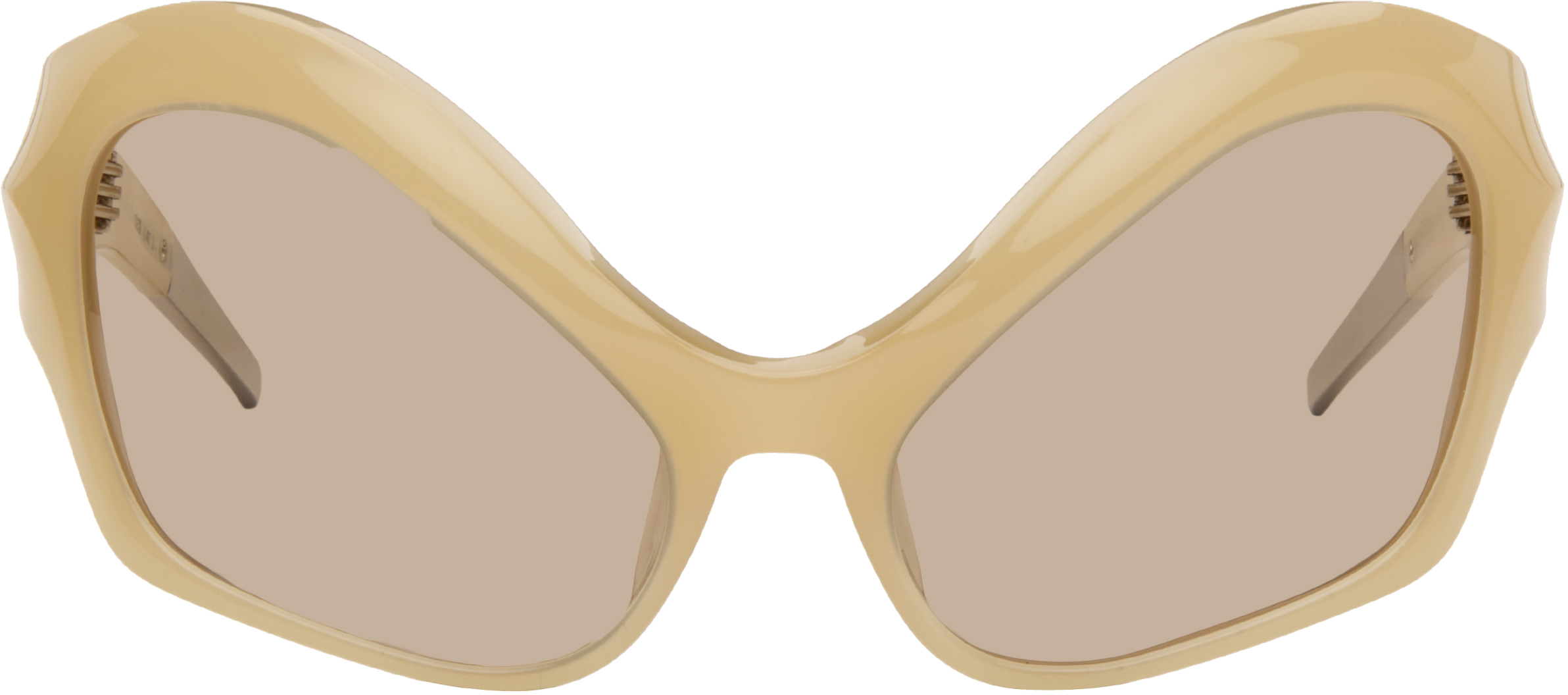 Mugler Beige Cat Eye Sunglasses In Brown