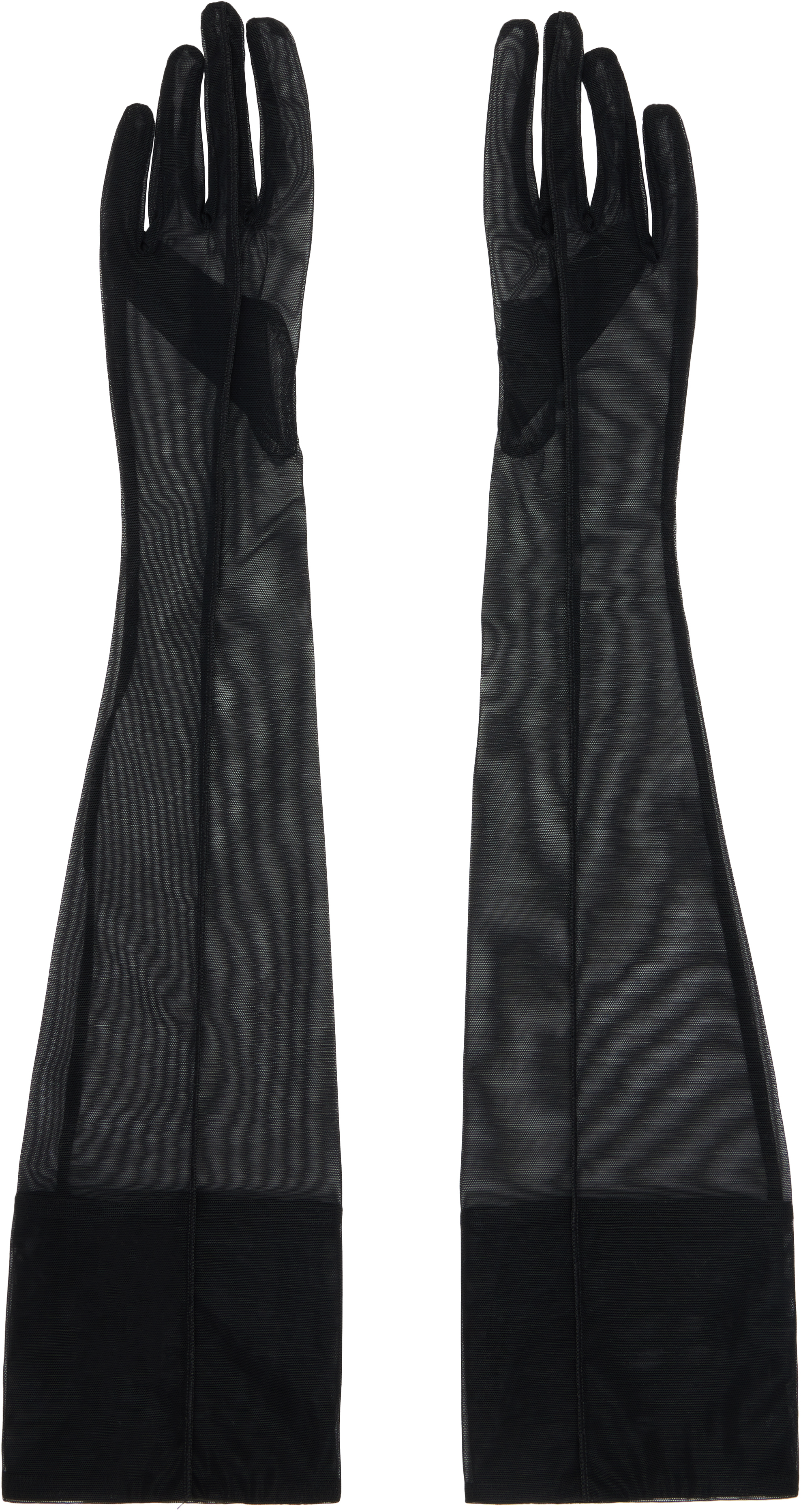 Mugler: Black Sheer Gloves | SSENSE