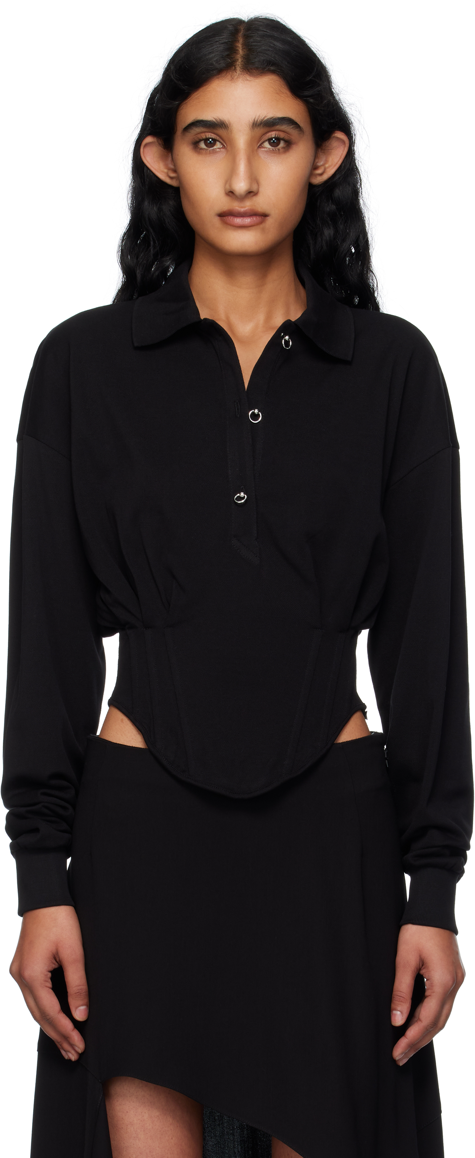 Black Corseted Polo