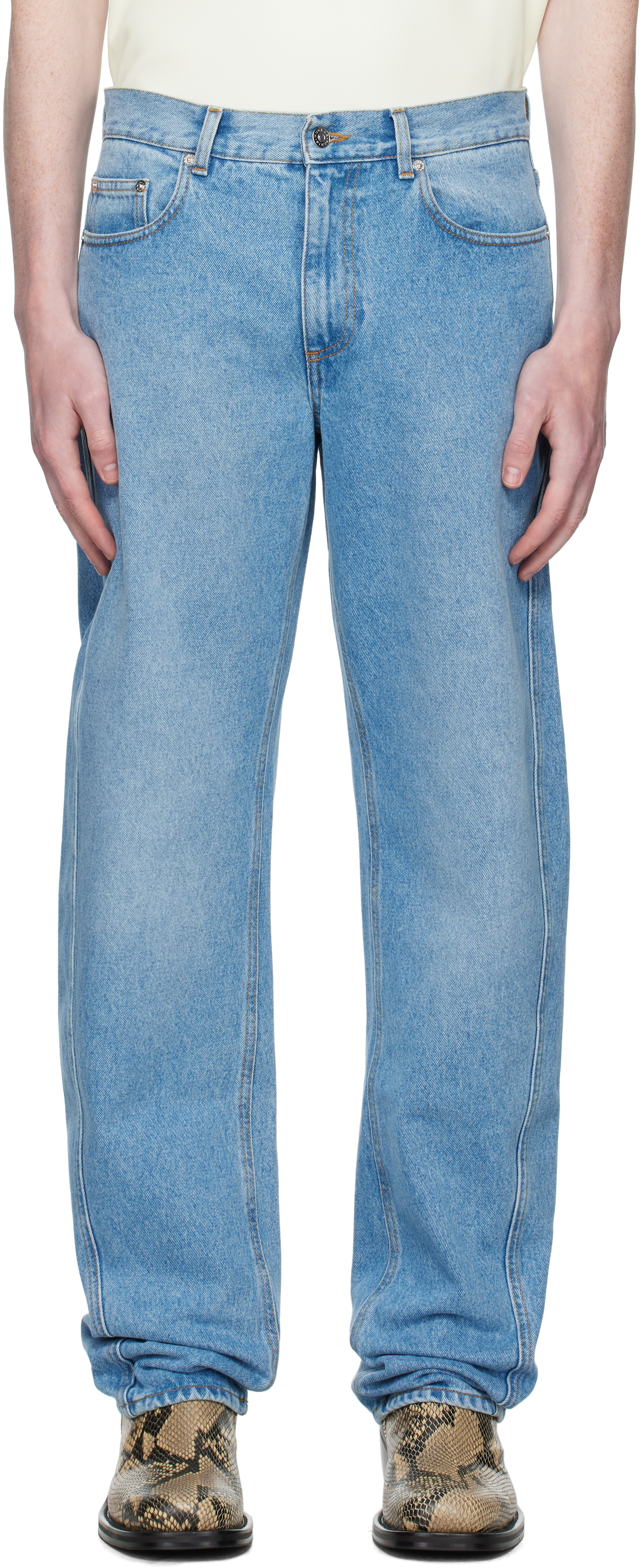 Blue Straight Denim Jeans