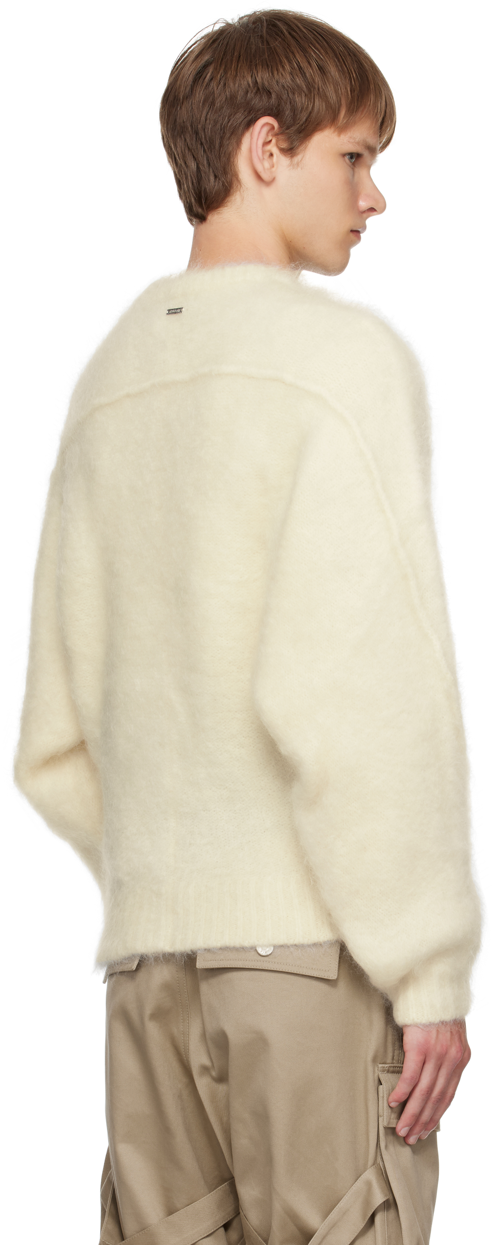 Mugler Off-white Mohair Sweater In Neutral