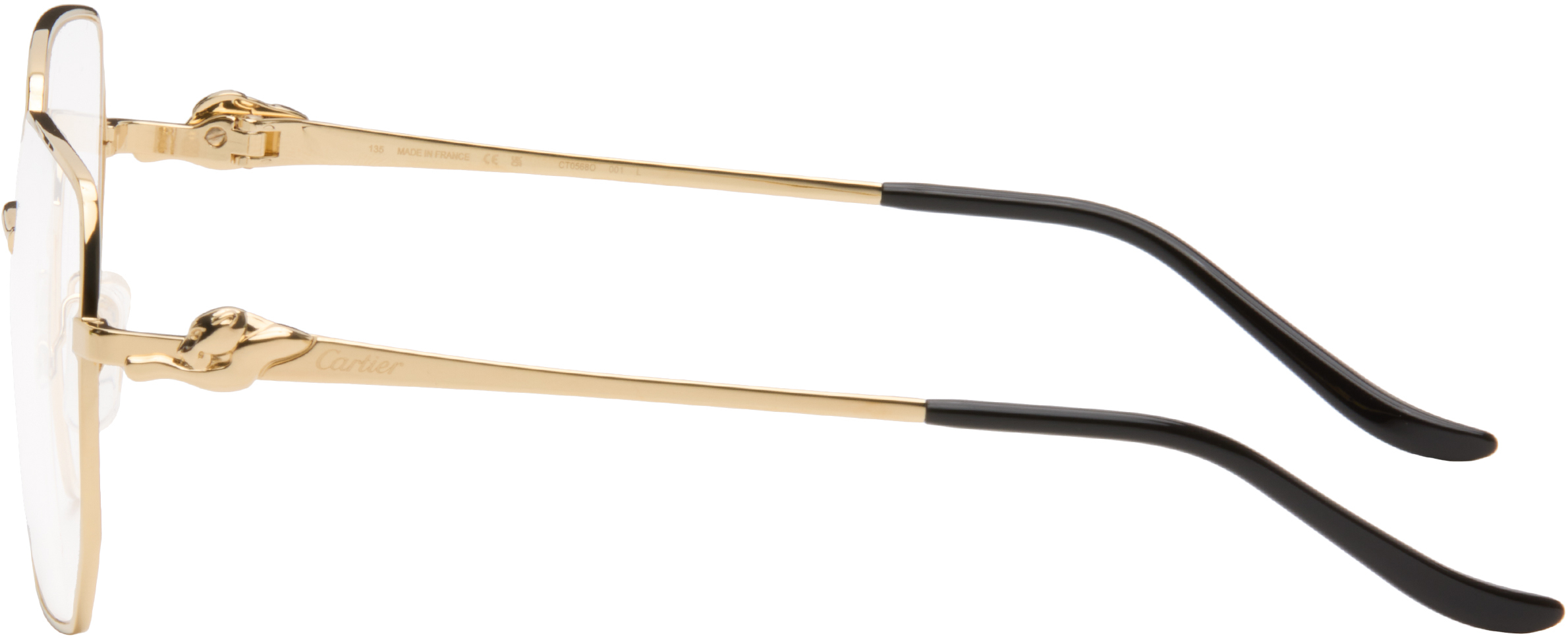 Cartier Gold Panthère De  Squared Glasses In Gold