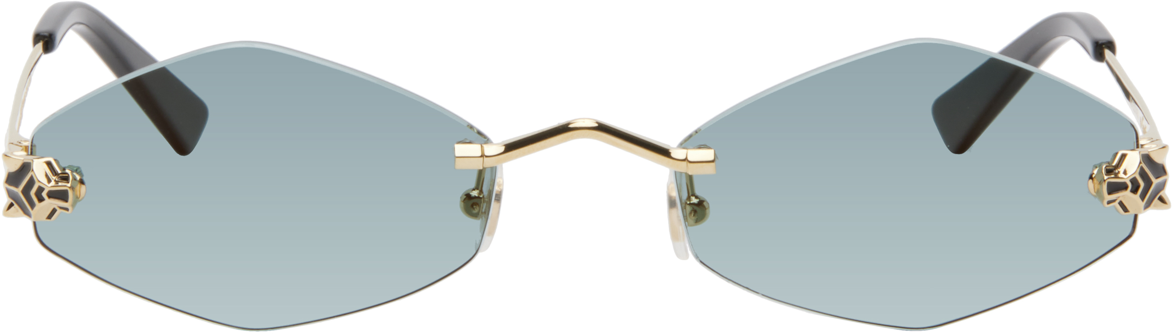 Gold & Green 'Panthère de Cartier' Sunglasses