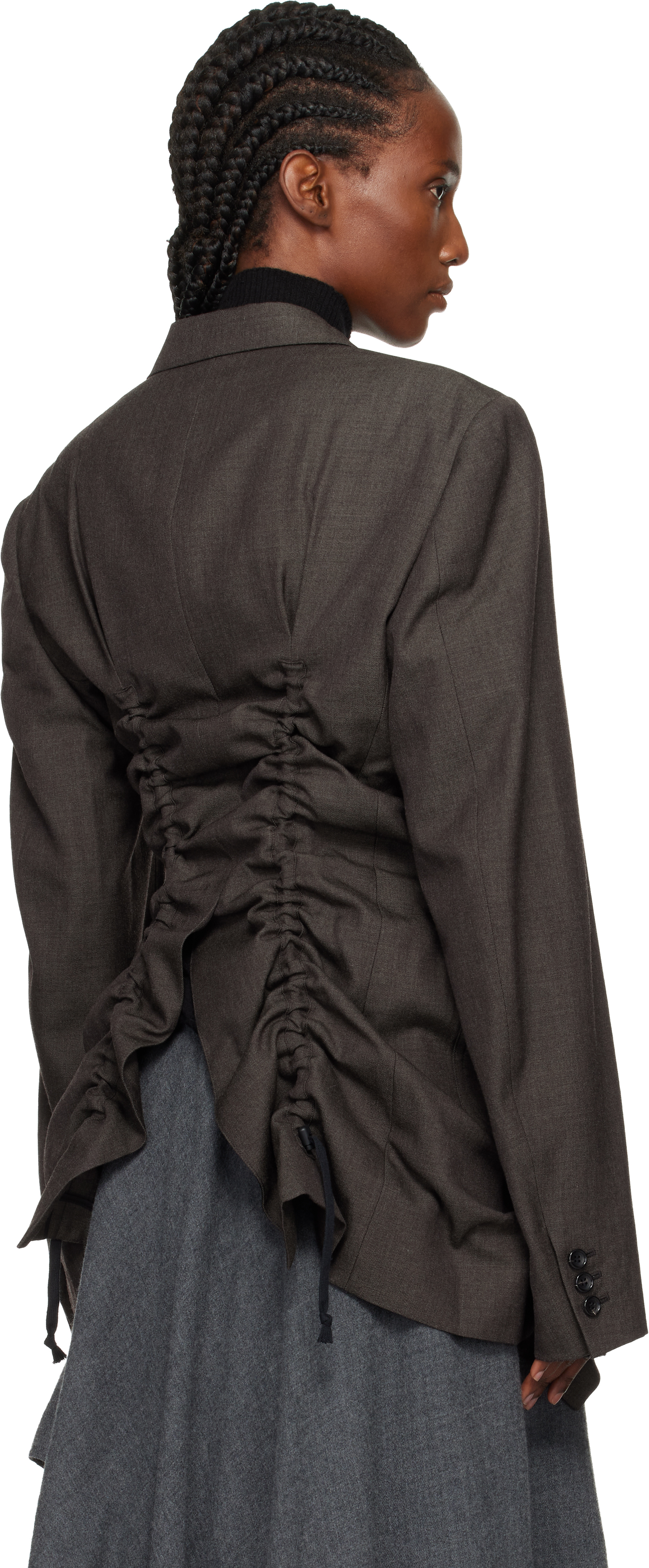 Comme Des Garçons Homme Deux Khaki Wool Top Gabardine Medium Blazer