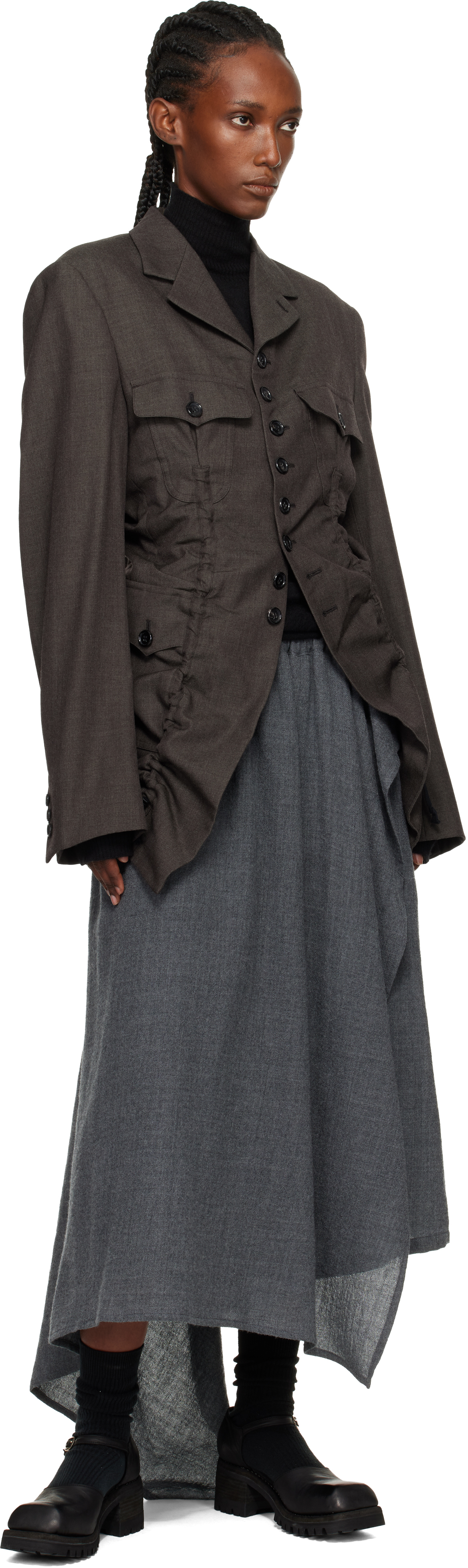 Comme Des Garçons Homme Deux Khaki Wool Top Gabardine Medium Blazer