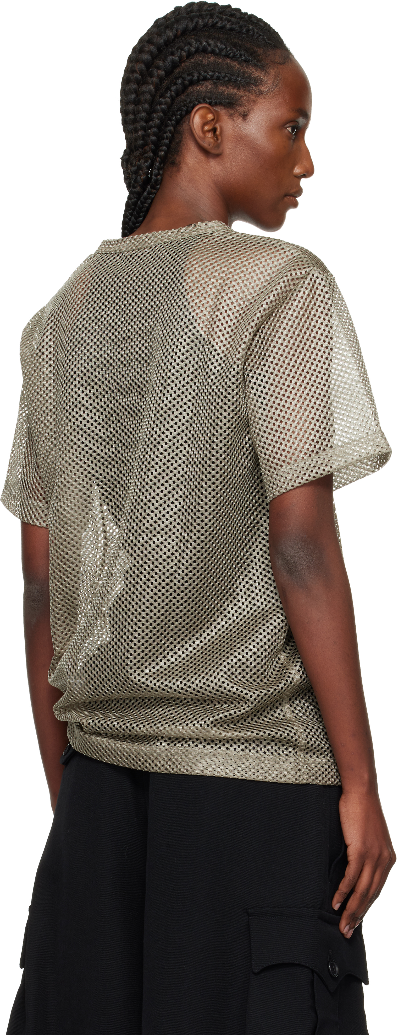 Comme Des Garçons Homme Deux Gray Mesh T-shirt In Gray