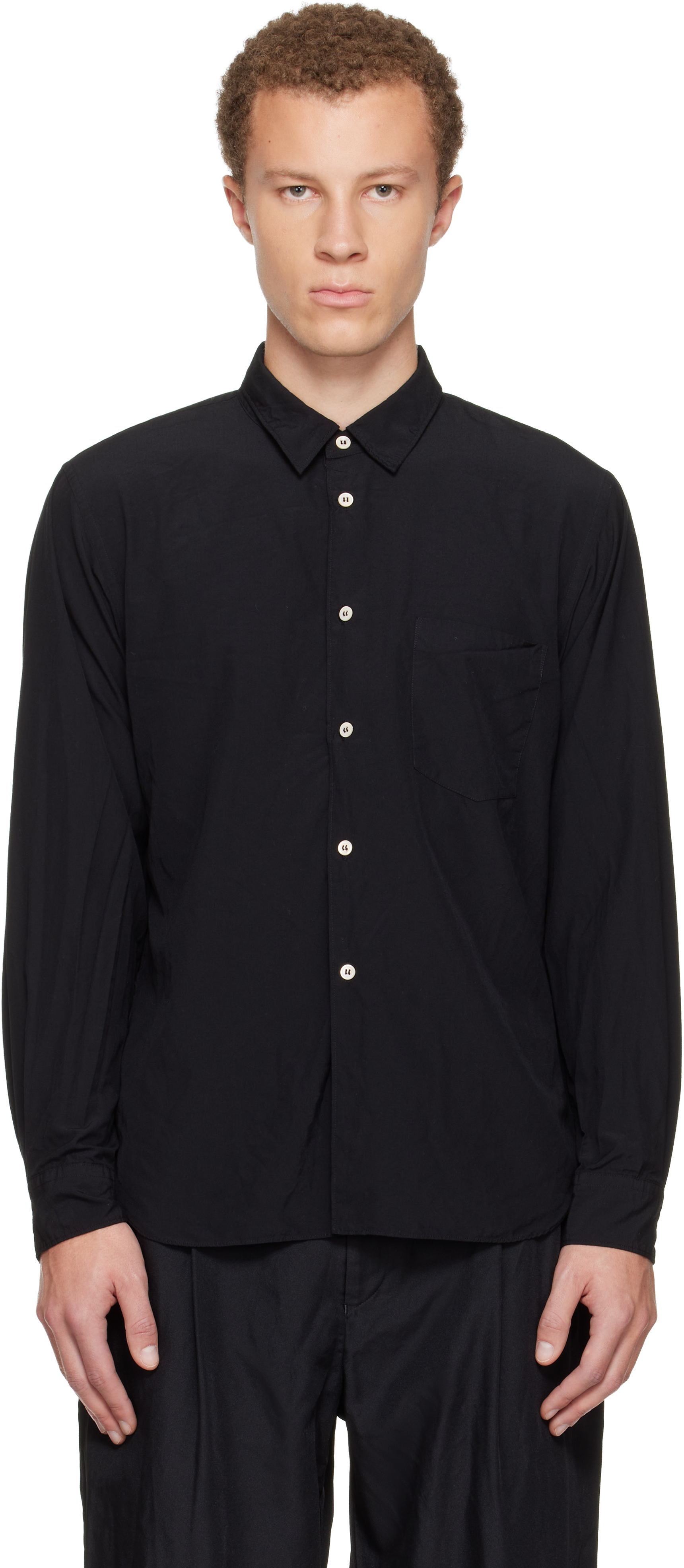 Comme des Garçons Homme Plusのブラック Polyester Broad Thick Spun