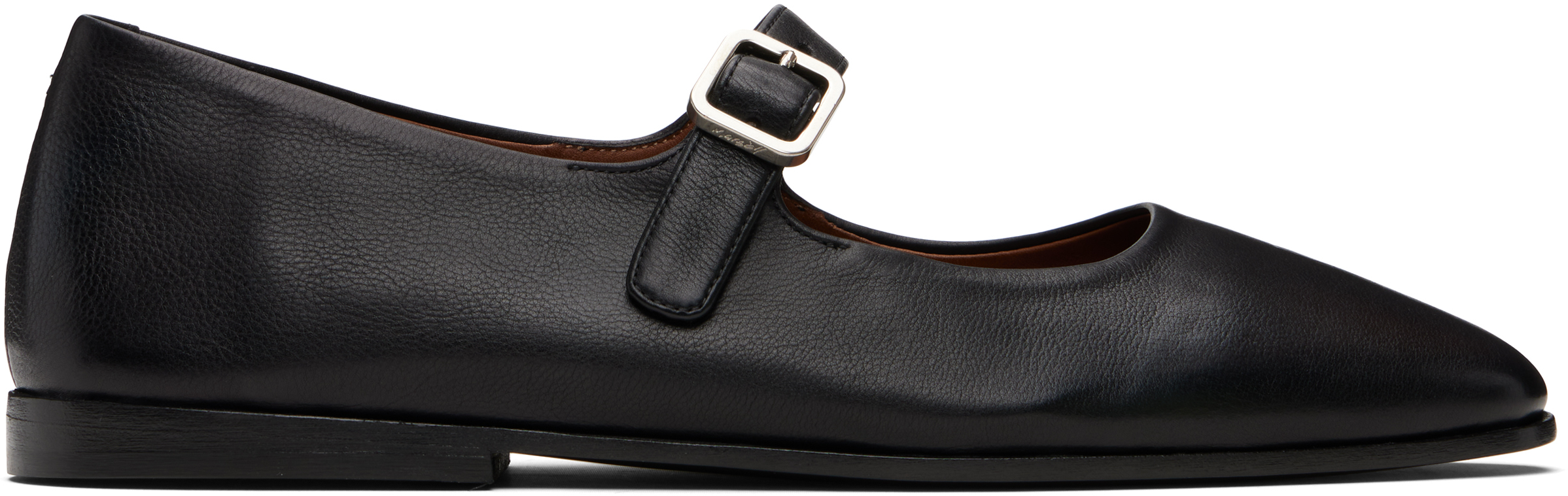 Marsèll Black Scivolo Leather Ballerina Flats