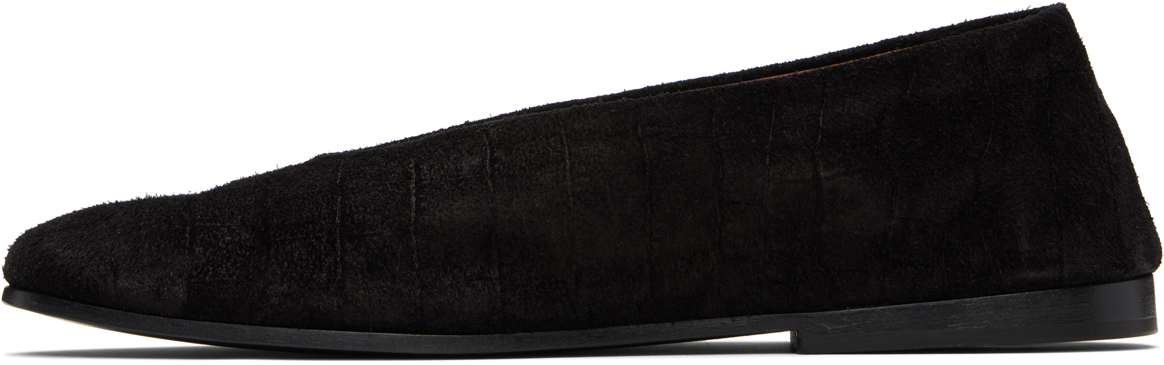 Marsèll Scivolo Embossed Suede Ballerina Flats In Black
