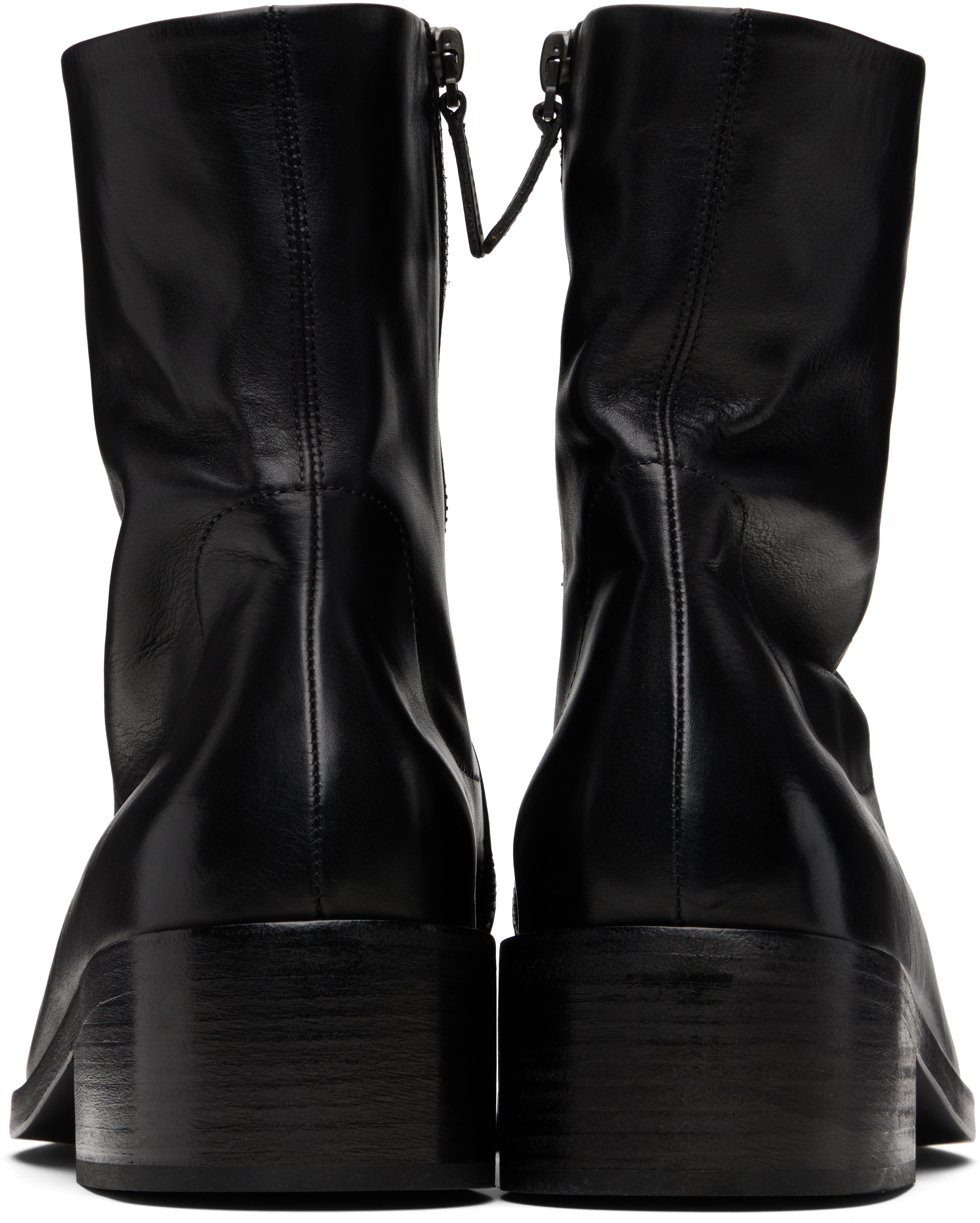 Marsèll Black Cassello Ankle Boots In Black