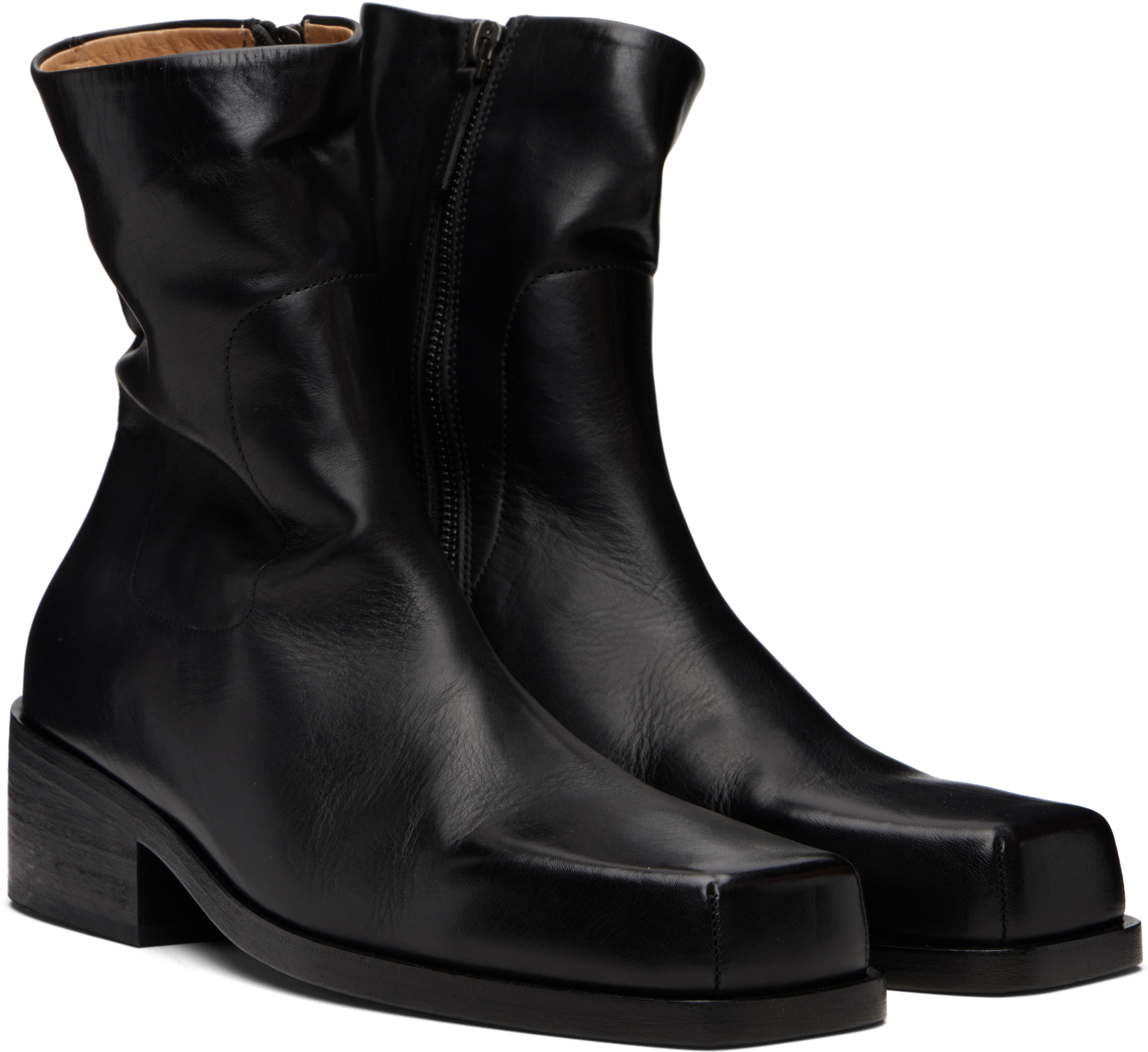 Marsèll Black Cassello Ankle Boots In Black