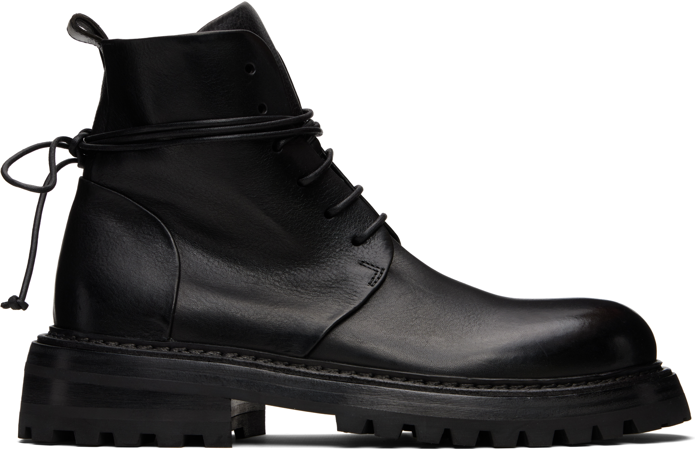 Marsèll Black Carrucola Combat Boots In Black