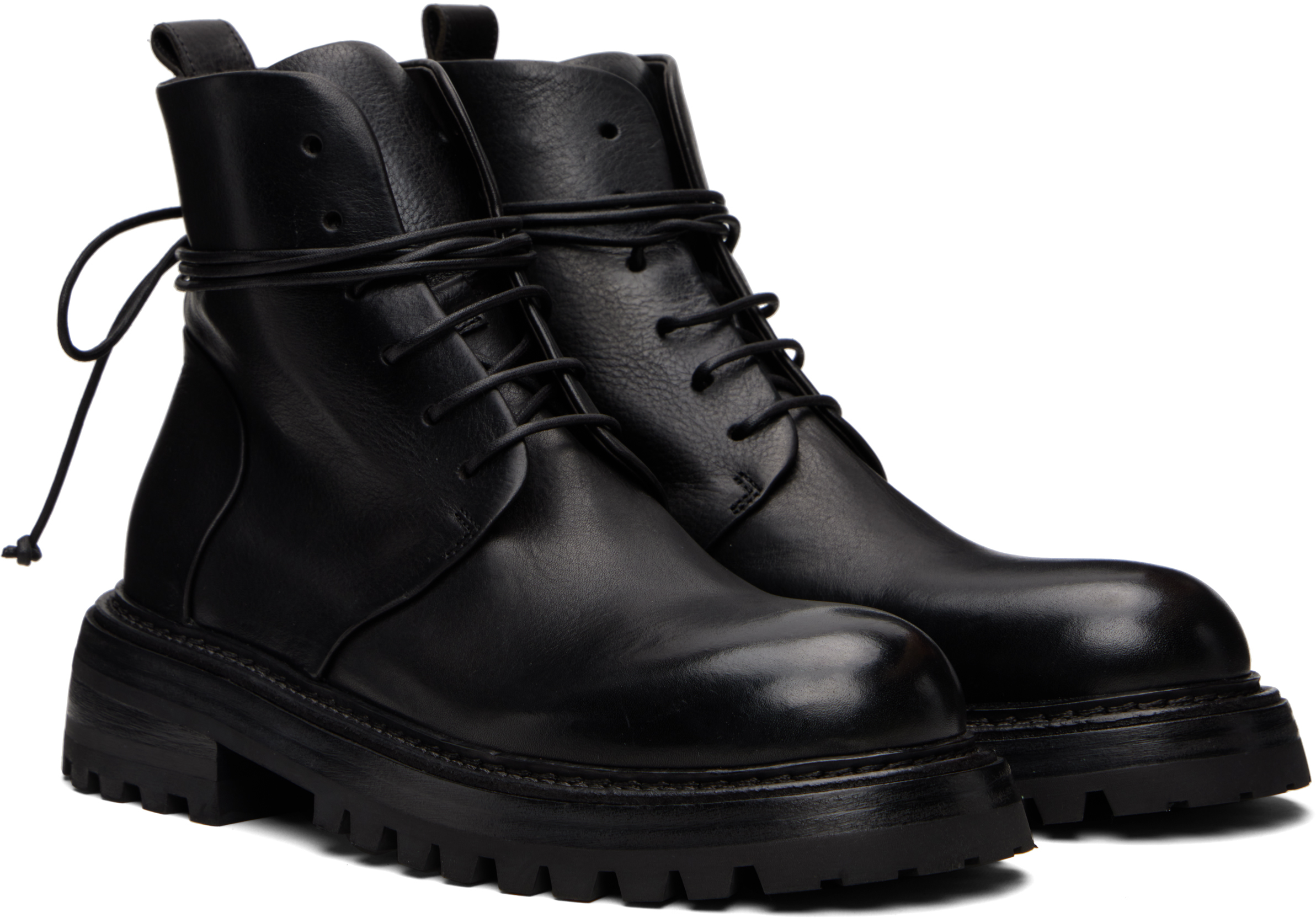 Marsèll Black Carrucola Combat Boots In Black