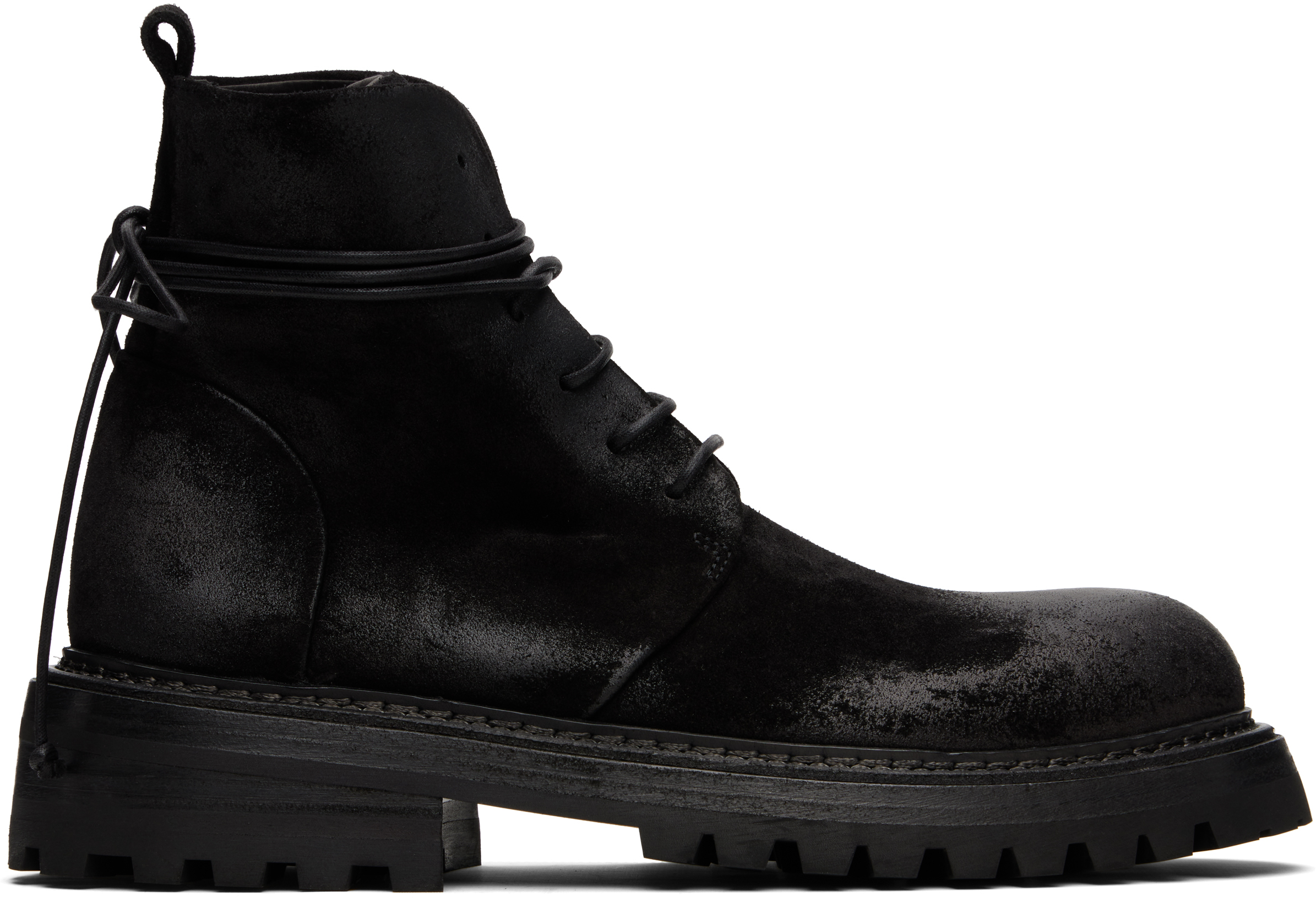 Marsèll Black Carrucola Combat Boots In Black