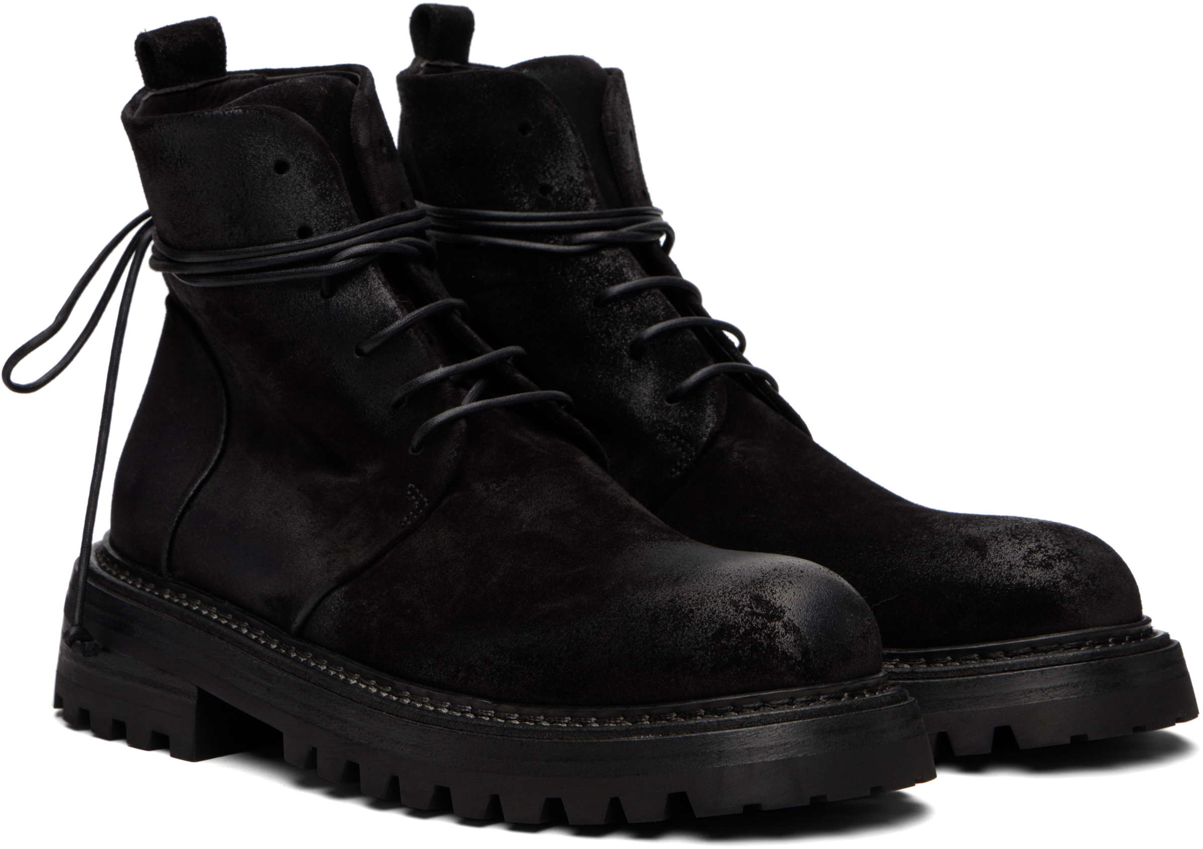 Marsèll Black Carrucola Combat Boots In Black