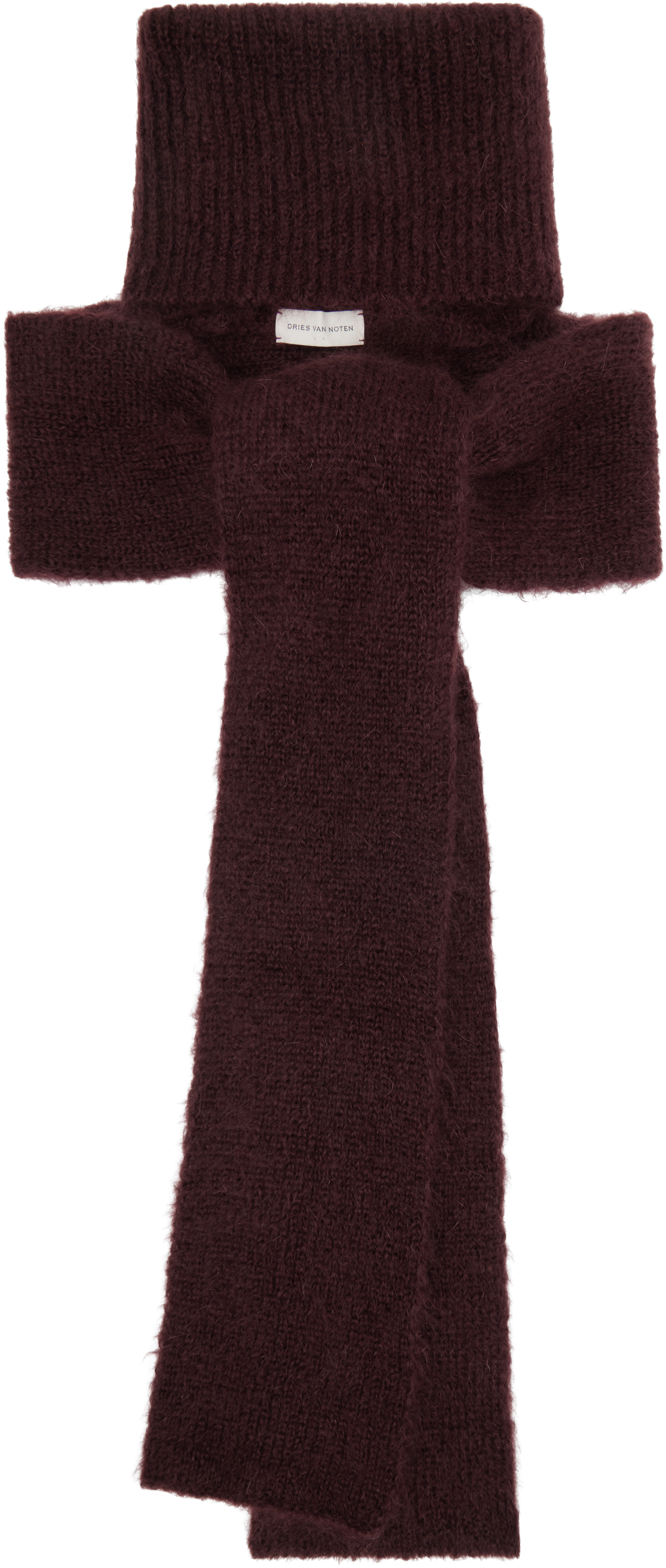 DRIES VAN NOTEN ダークブラウン マフラー　スパンコール Dries Van Noten Burgundy Techno Scarf from SSENSE GLOBAL: Cash