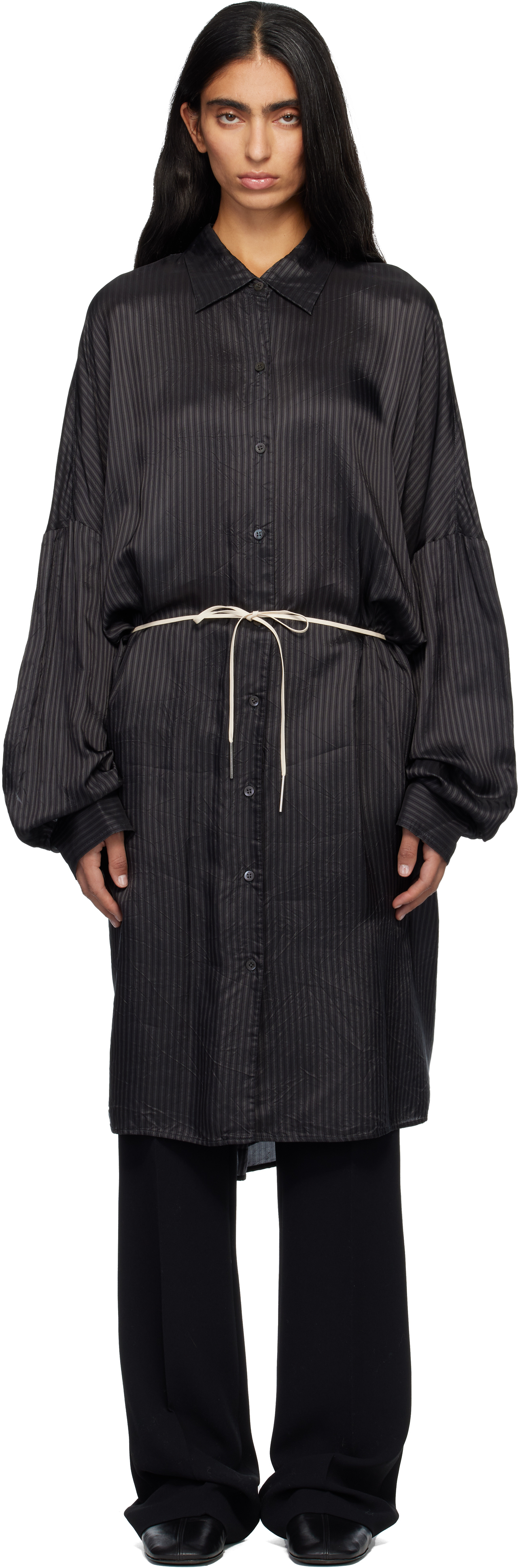 DREESS VAN NOTEN スリーブ ファー スウェット ブラック Dries Van