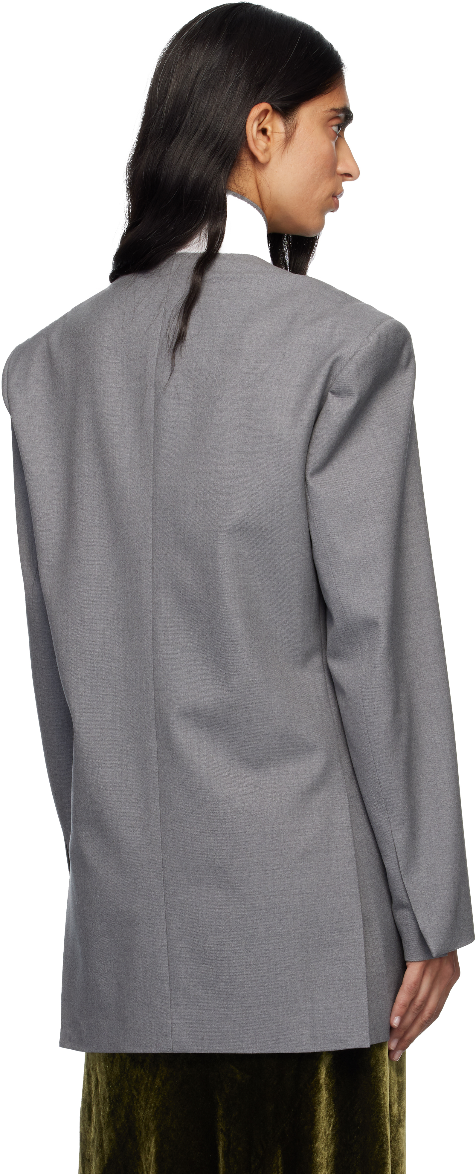 Dries Van Noten Gray Wool Blazer In Gray