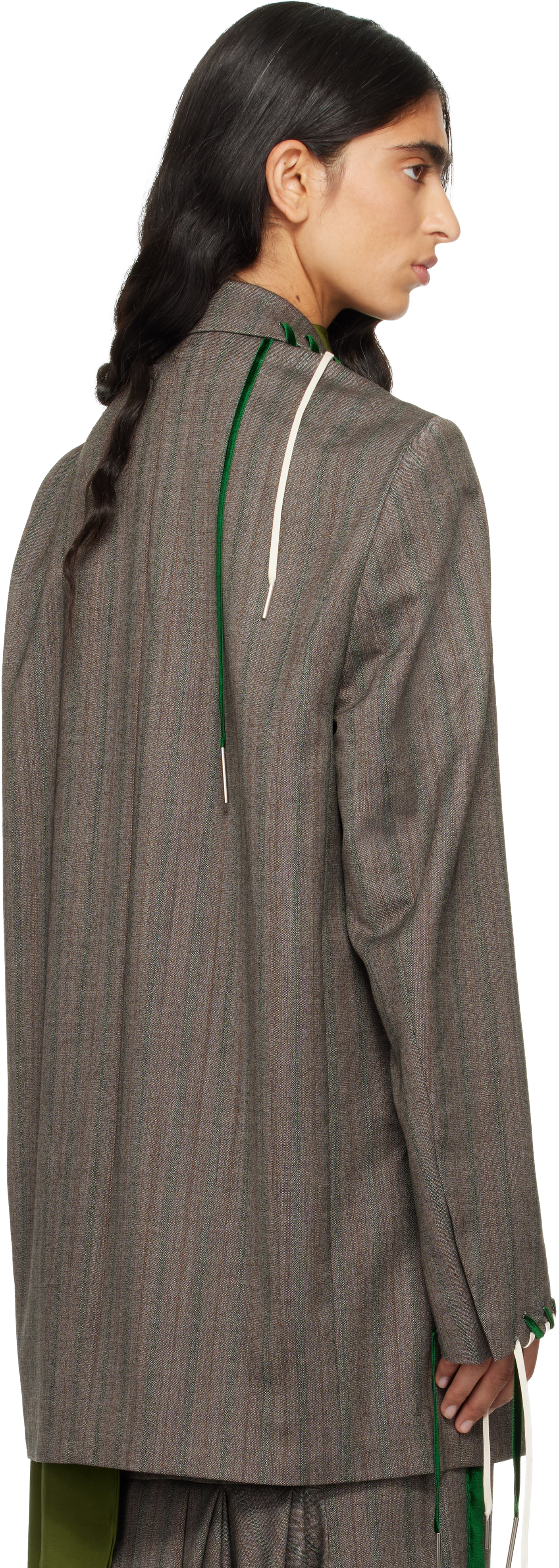 Dries Van Noten Gray Double-breasted Blazer In Gray