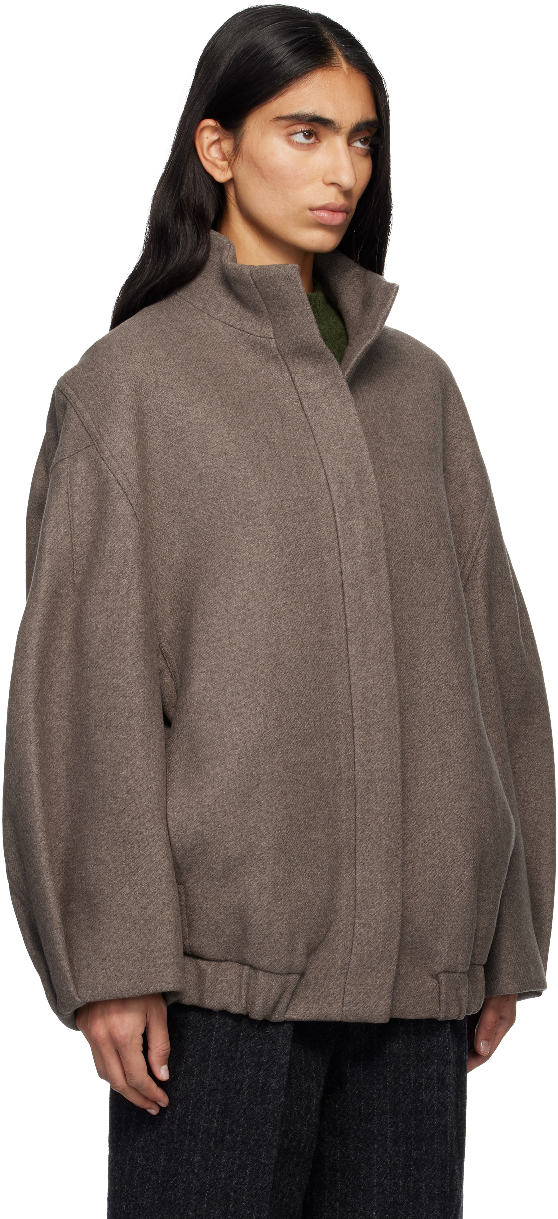 Dries Van Noten Taupe Loose Fit Jacket In Brown