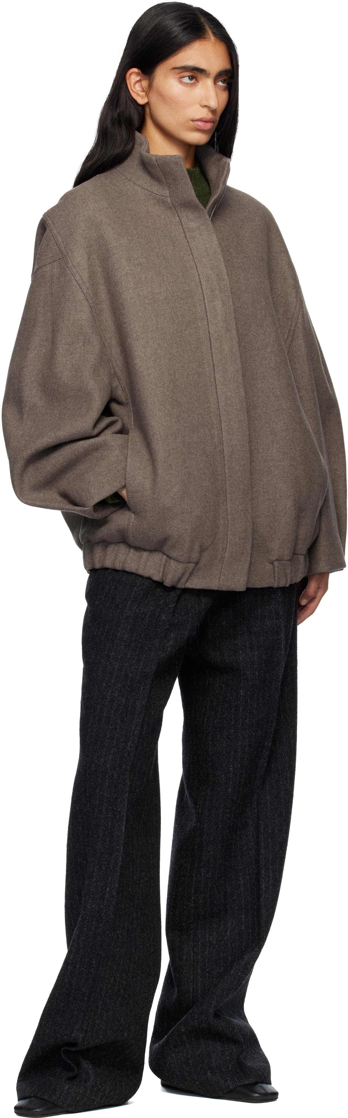 Dries Van Noten Taupe Loose Fit Jacket In Brown