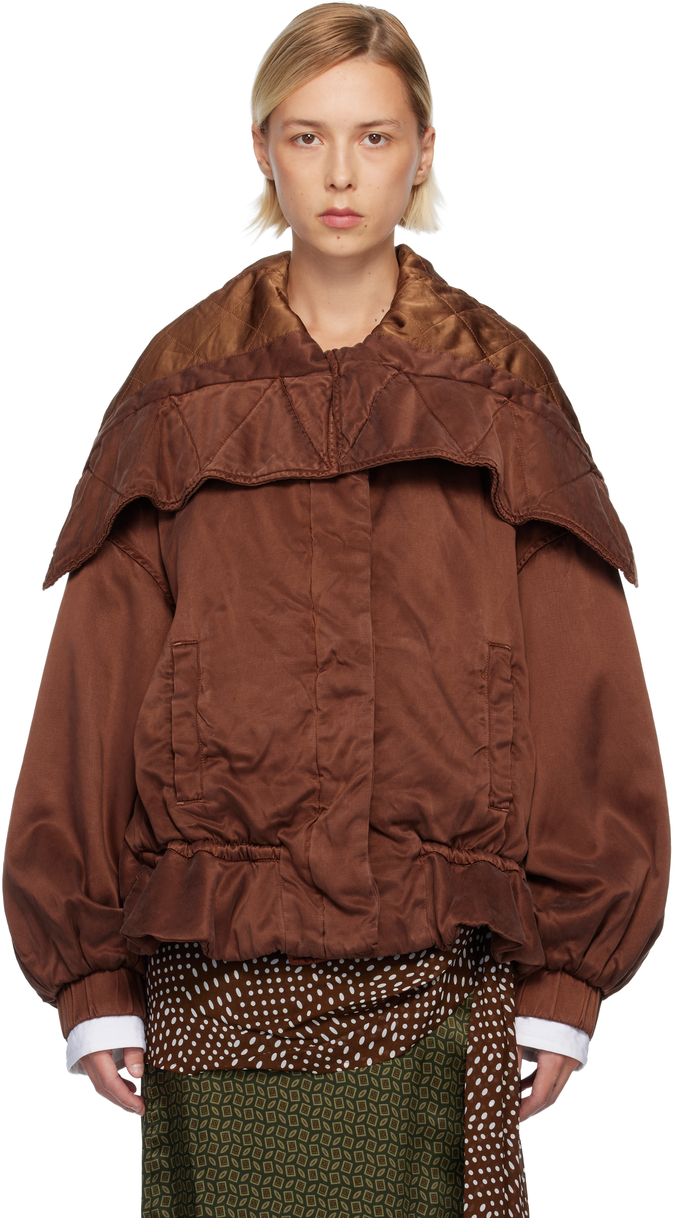 Dries Van Noten Orange Overdyed Short Parka
