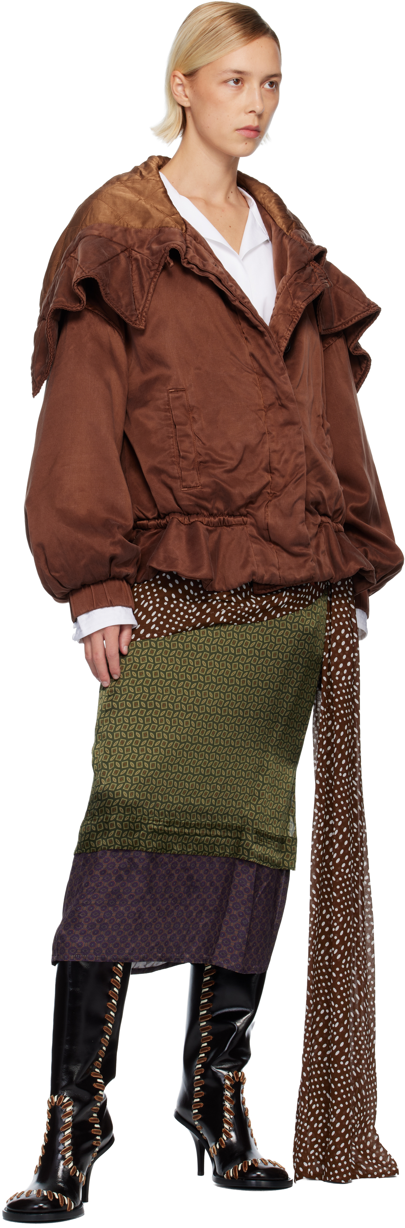 Dries Van Noten Orange Overdyed Short Parka