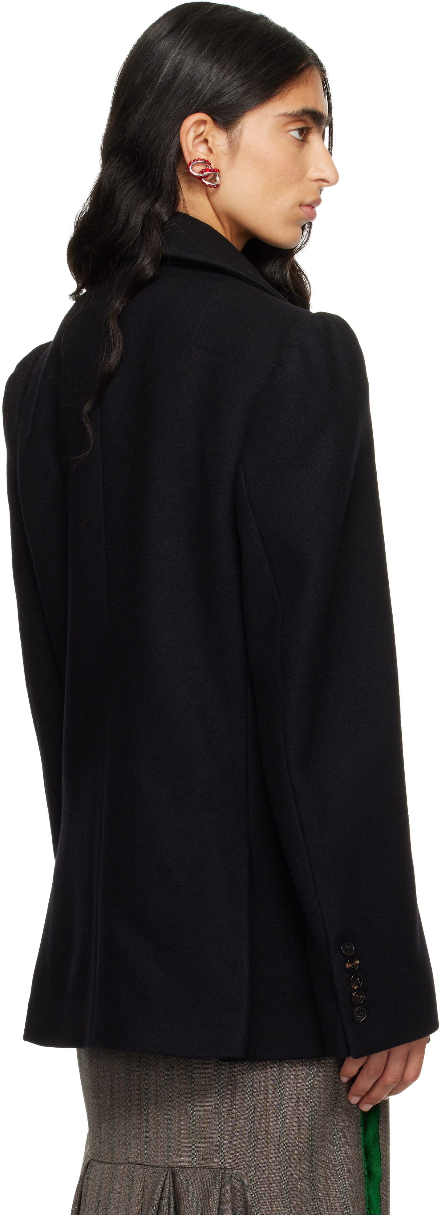 Dries Van Noten Black Wool Coat In Black