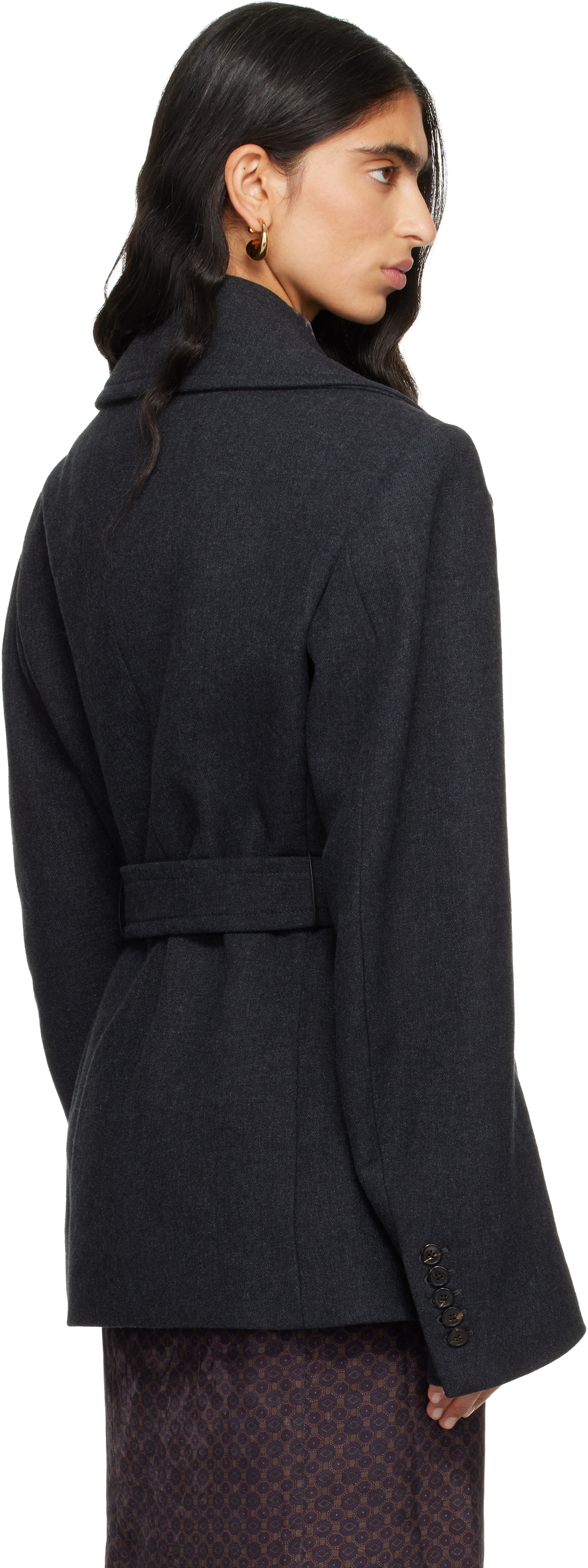 Dries Van Noten Gray Brushed Coat