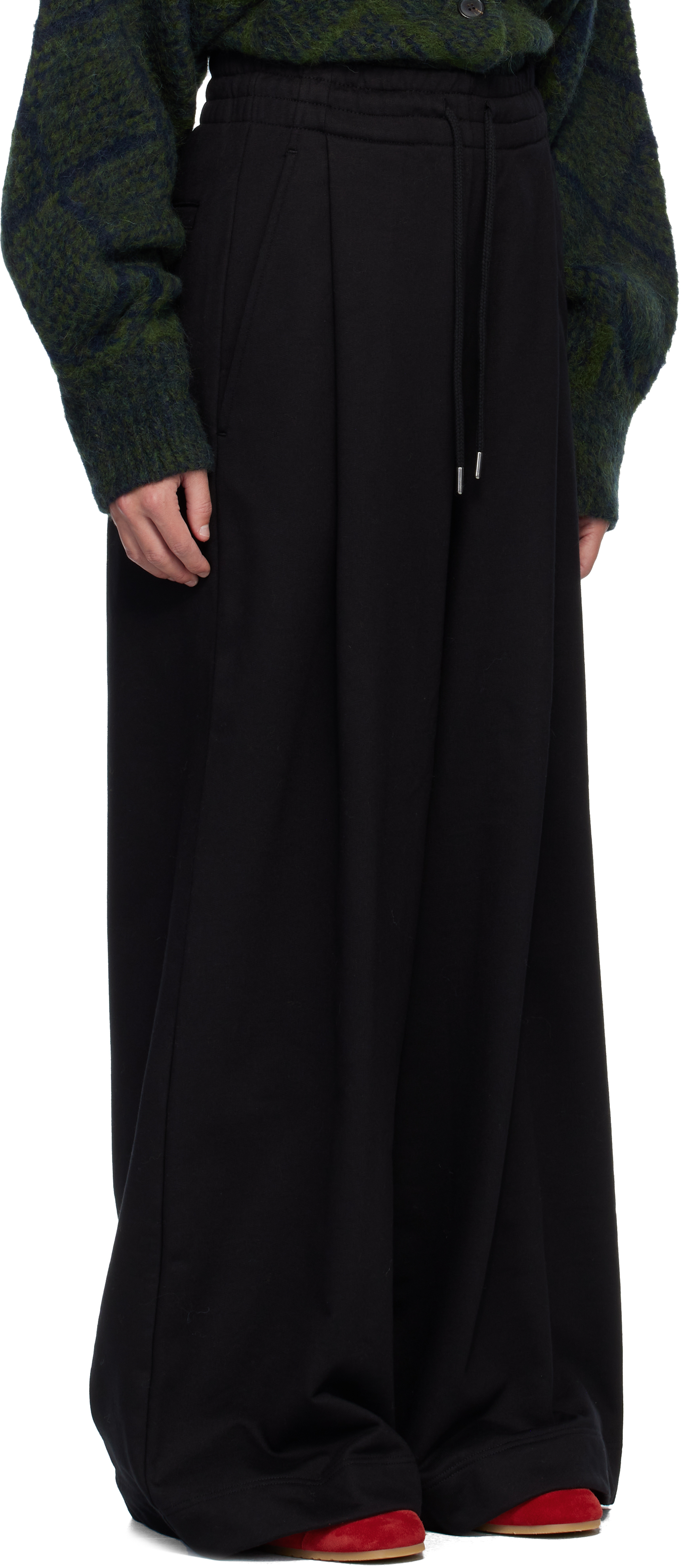 Dries Van Noten Black Loose Sweatpants In Black