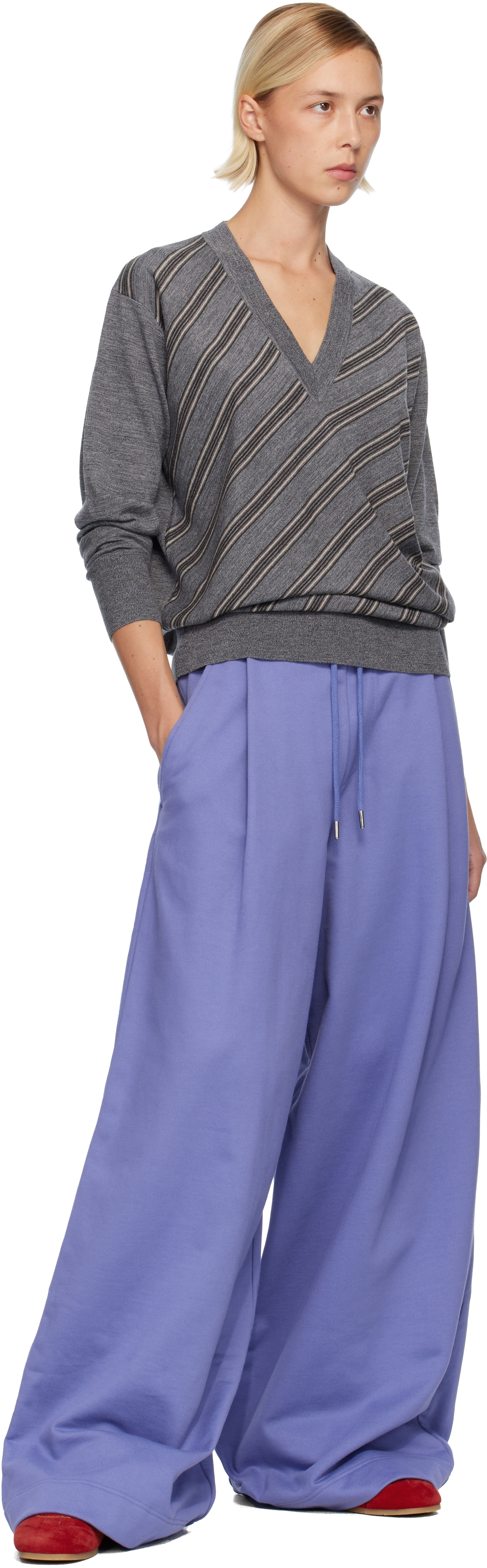 Dries Van Noten Purple Loose Sweatpants In Purple