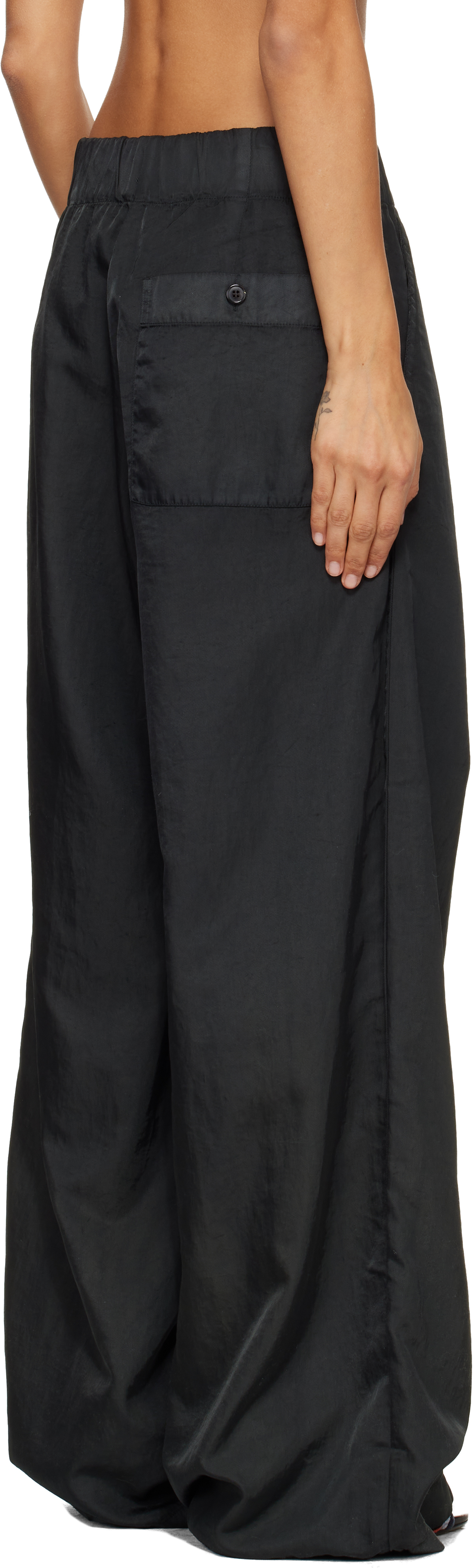 Dries Van Noten Green Overdyed Trousers In Black