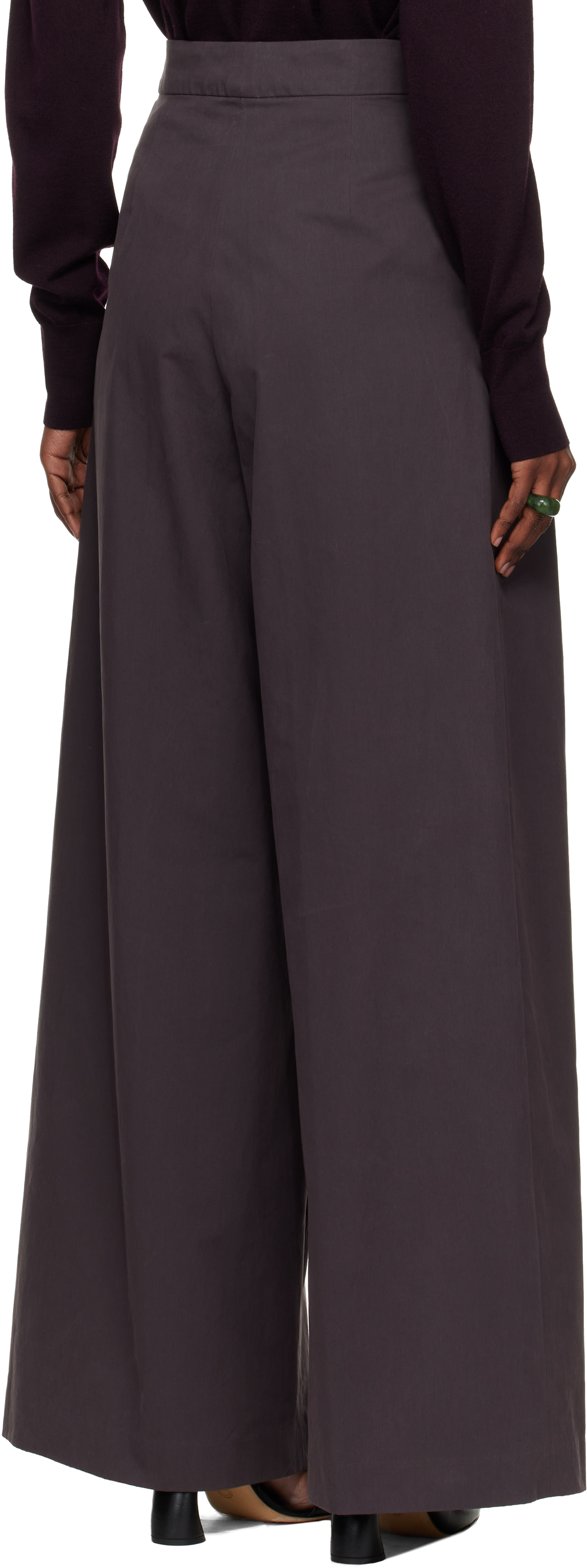 Dries Van Noten Brown Heavy Cotton Poplin Trousers In Brown