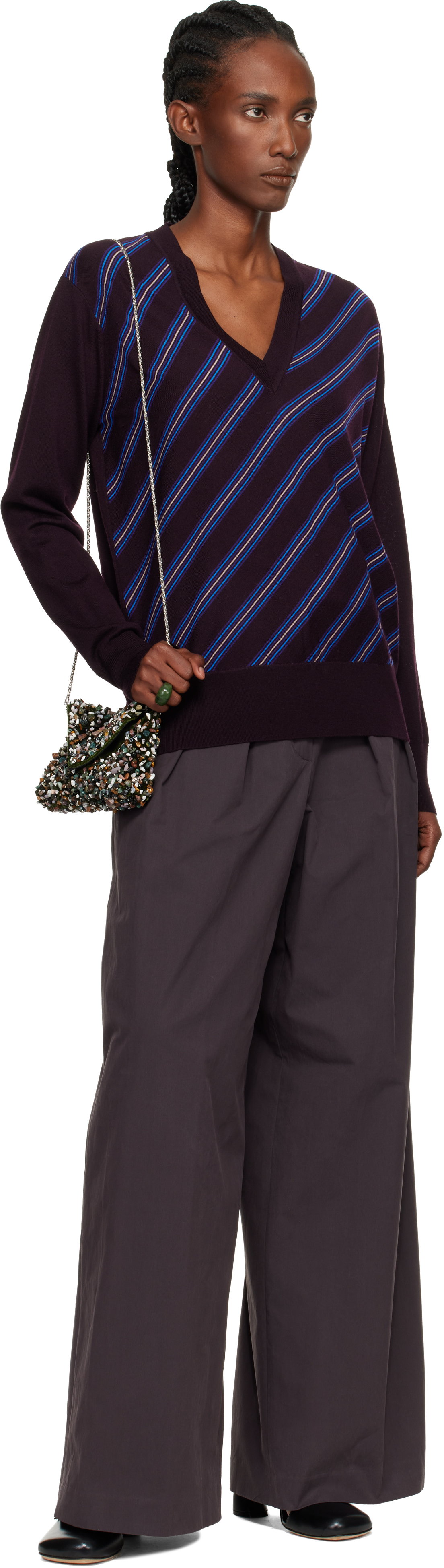 Dries Van Noten Brown Heavy Cotton Poplin Trousers In Brown