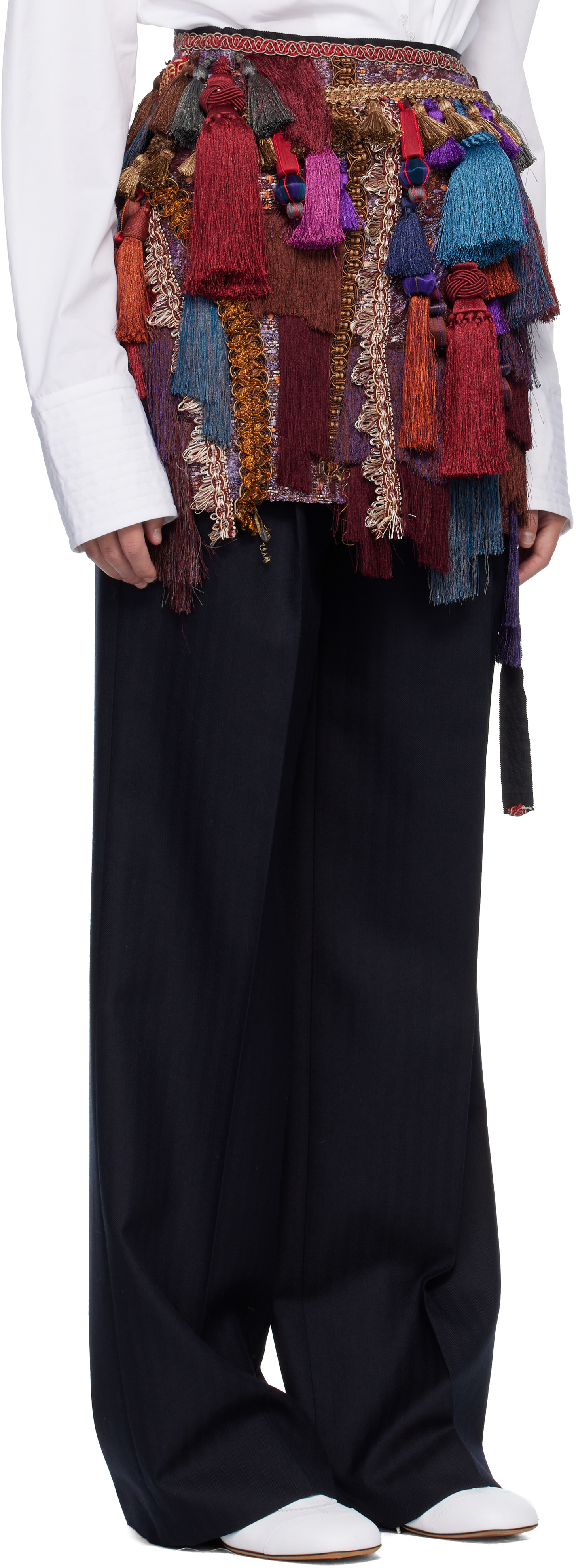 Dries Van Noten Multicolor Tassel Miniskirt In Multi