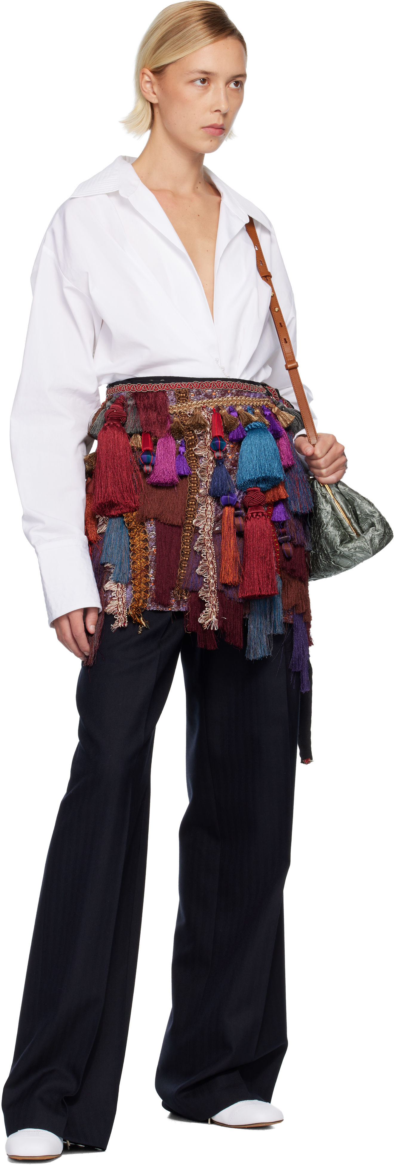 Dries Van Noten Multicolor Tassel Miniskirt In Multi