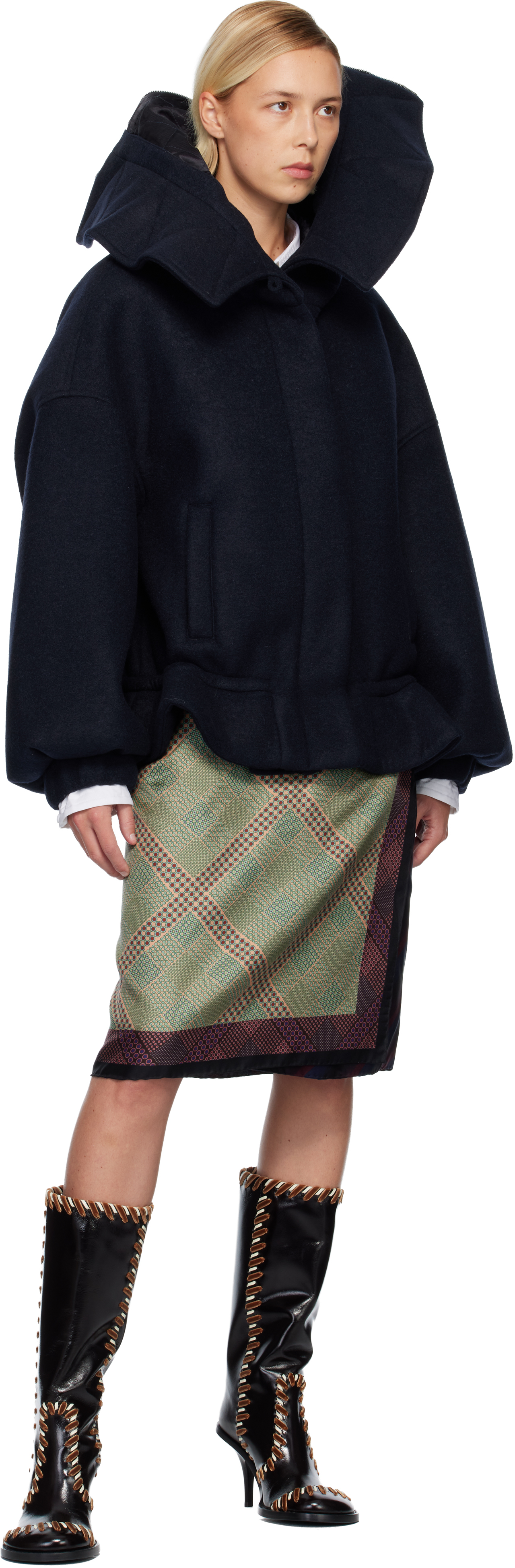 Dries Van Noten Multicolor Wrap Scarf Midi Skirt