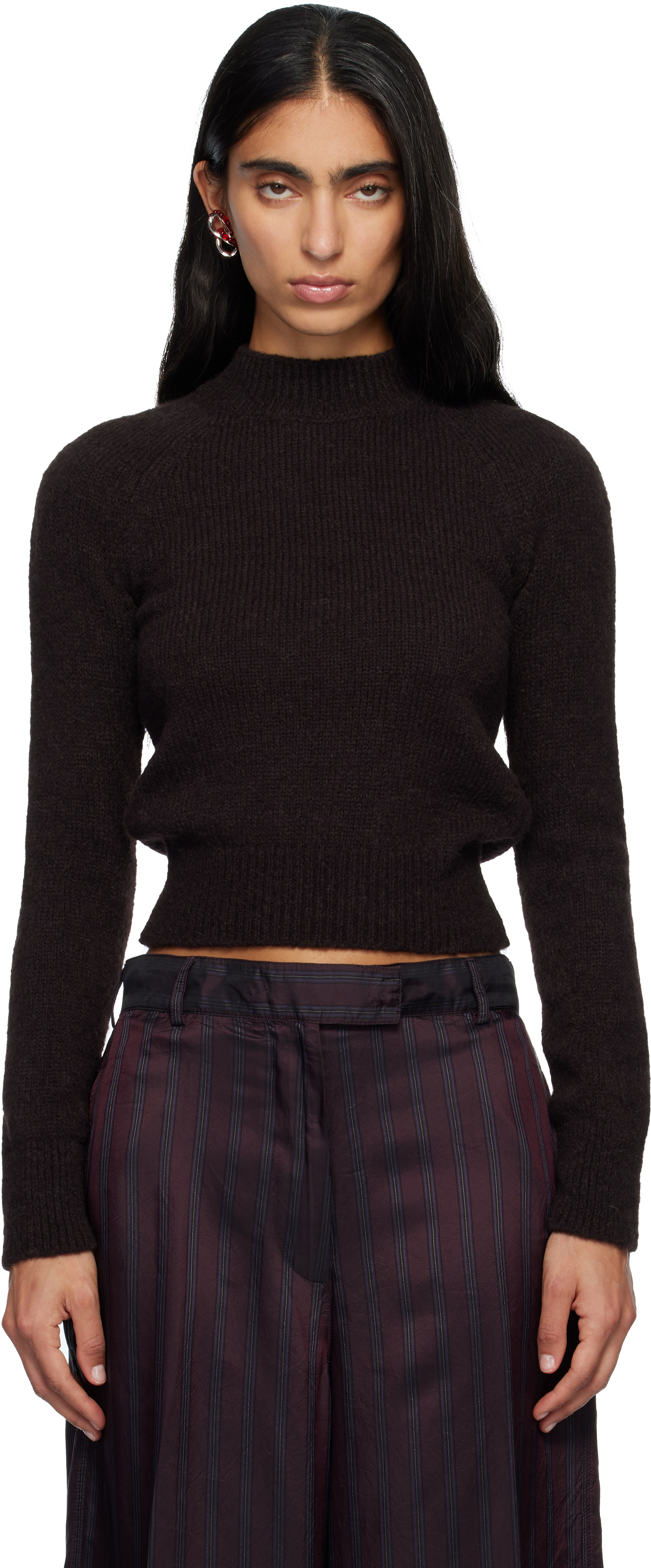 Dries Van Noten Brown Fitted Sweater In Brown
