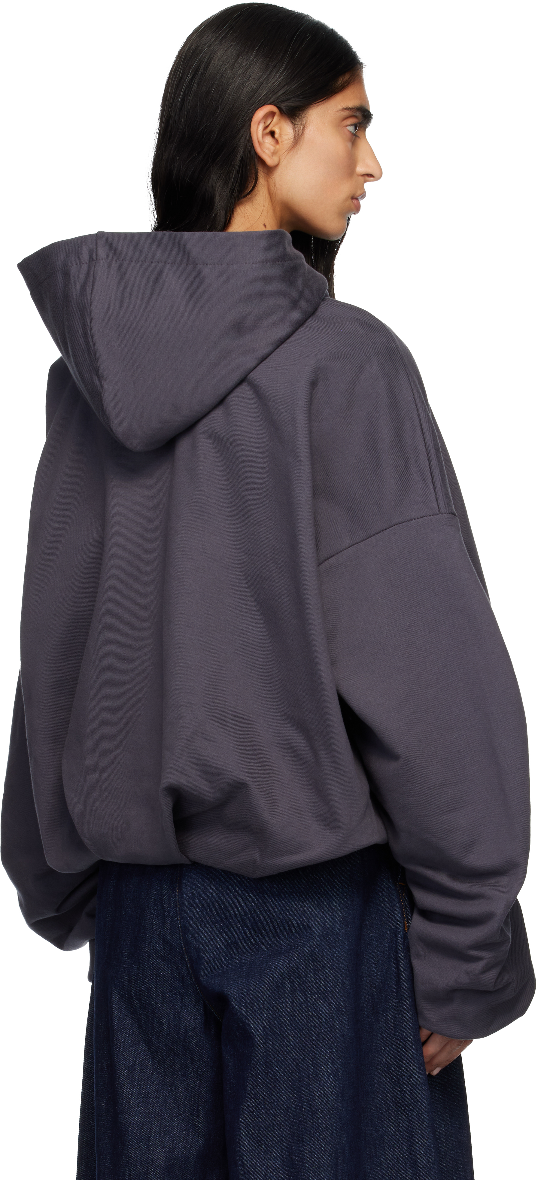 Dries Van Noten Gray Draped Hoodie