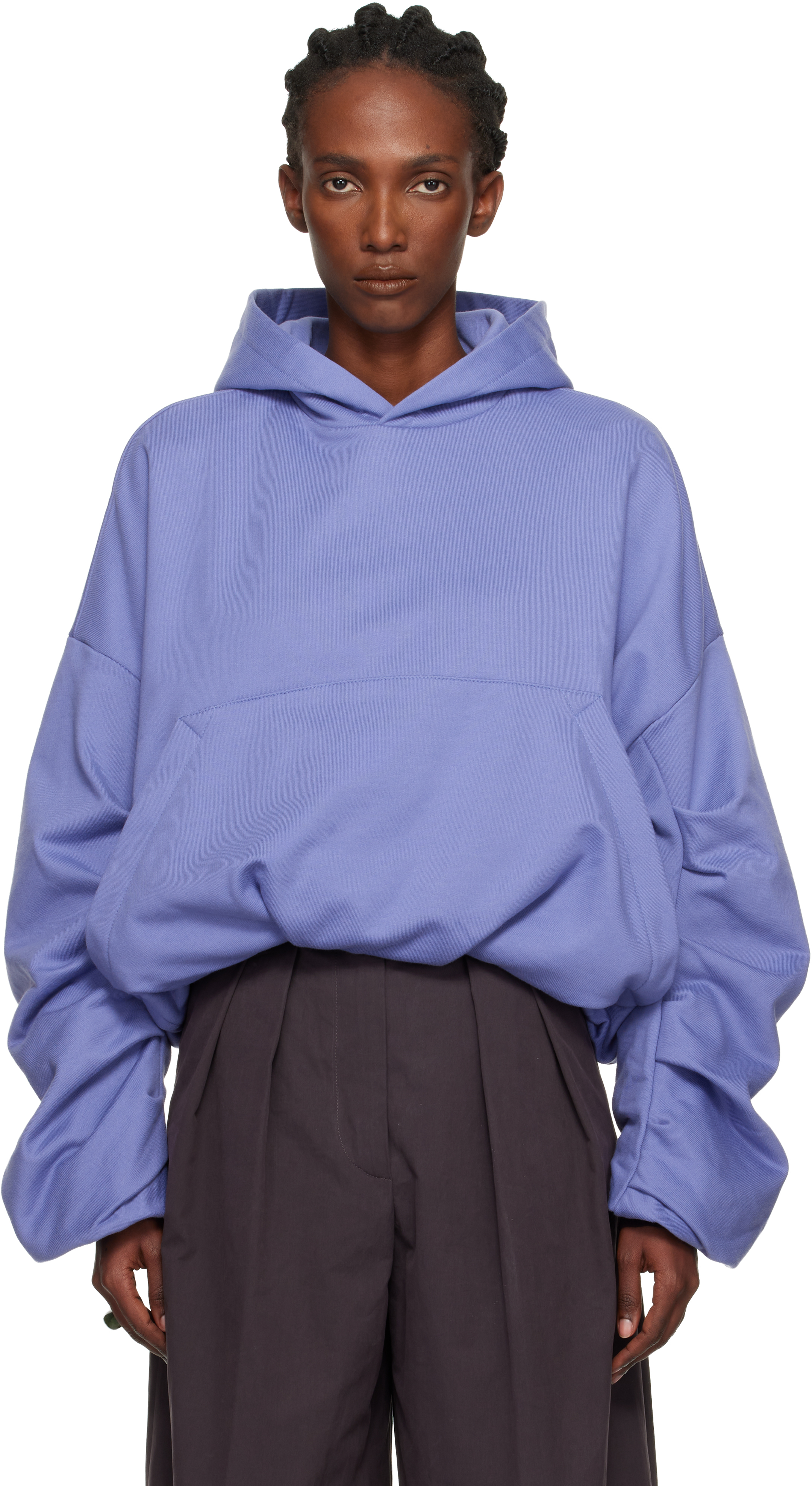 Dries Van Noten Purple Draped Hoodie