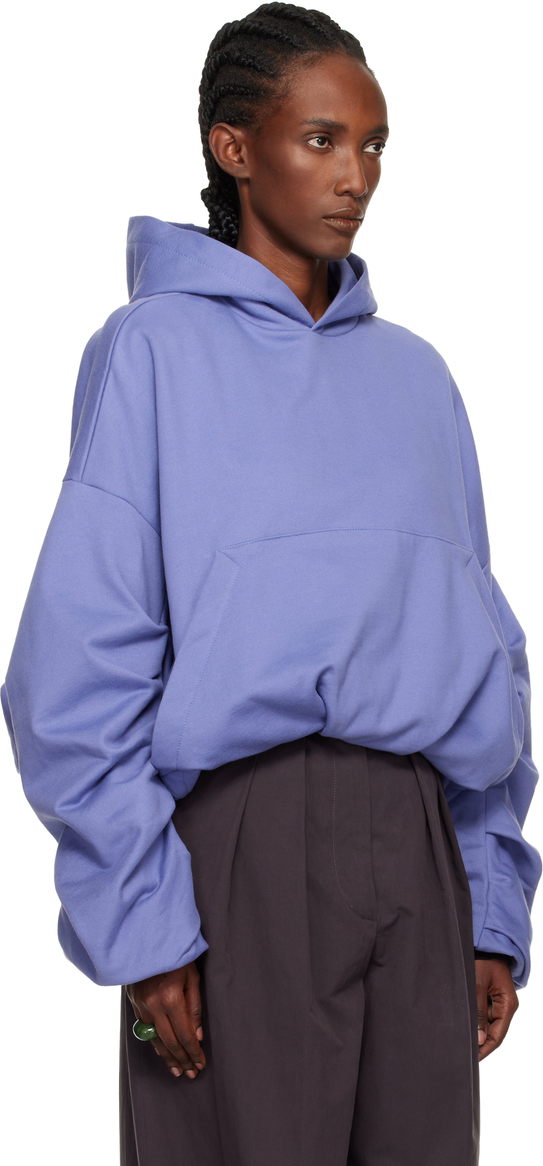 Dries Van Noten Purple Draped Hoodie