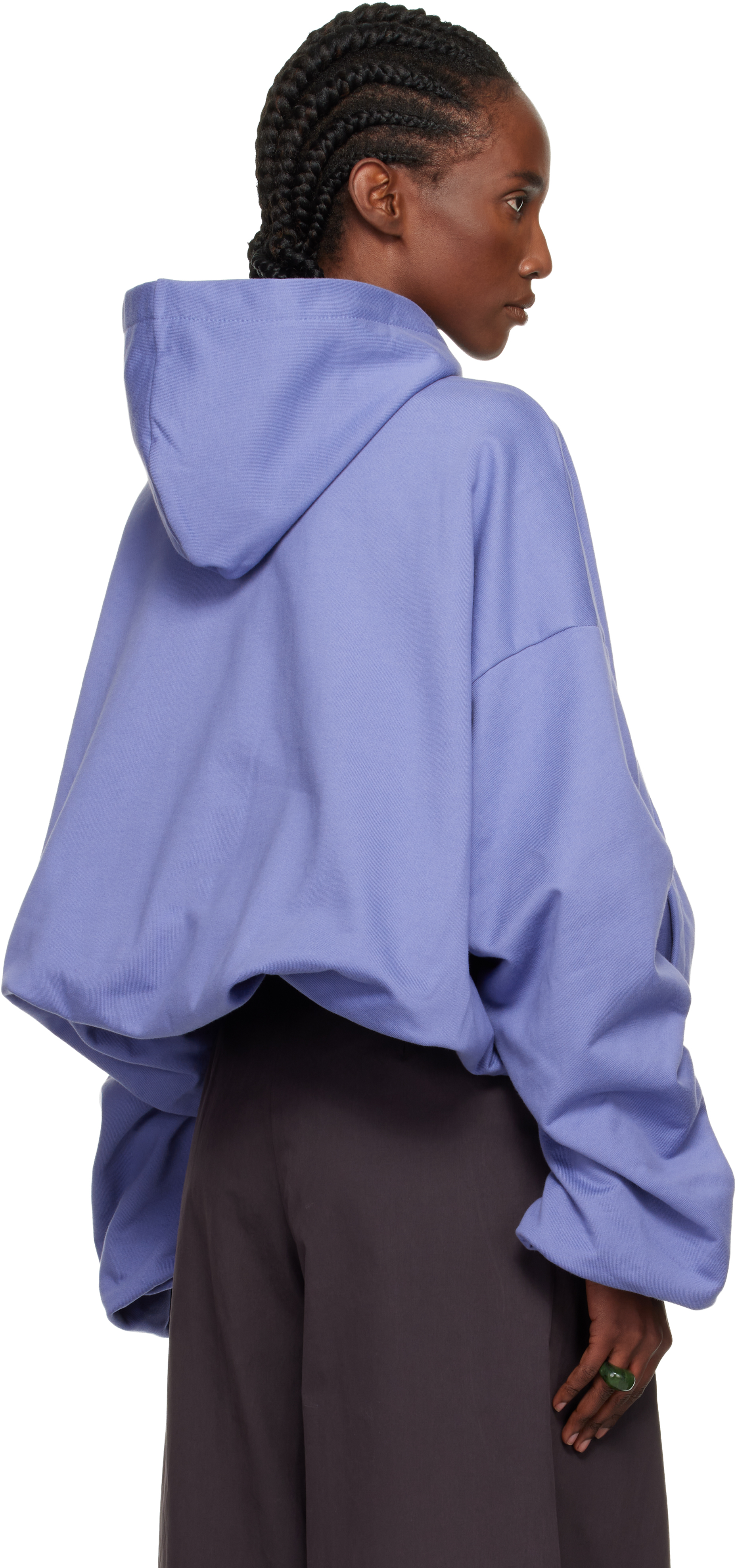 Dries Van Noten Purple Draped Hoodie