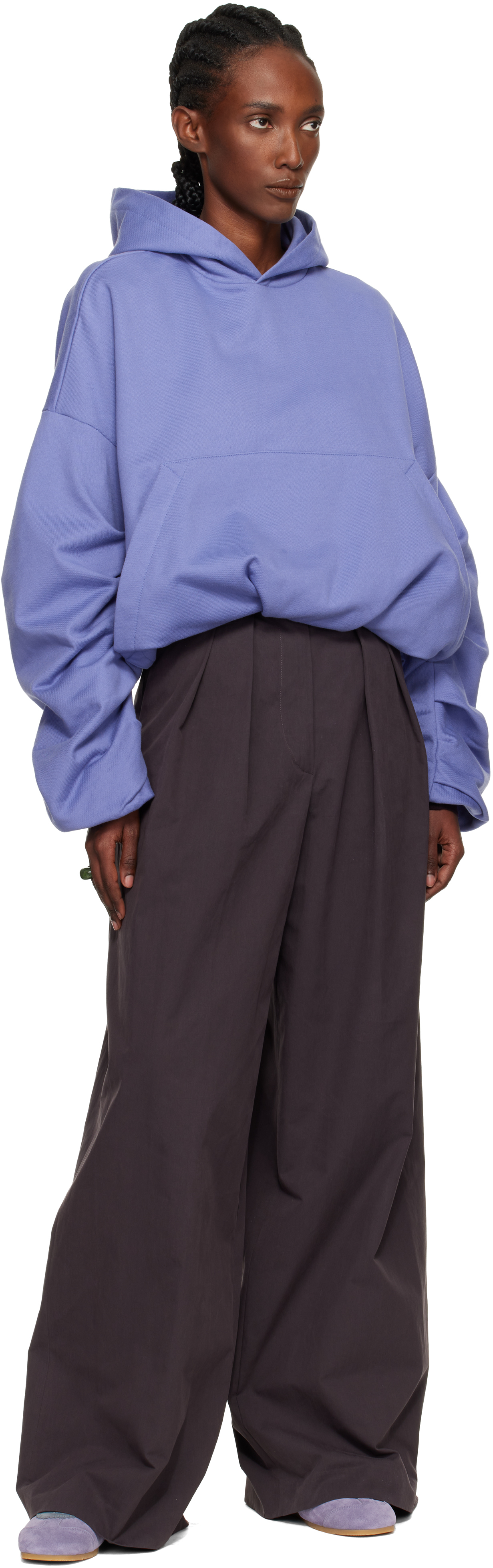 Dries Van Noten Purple Draped Hoodie