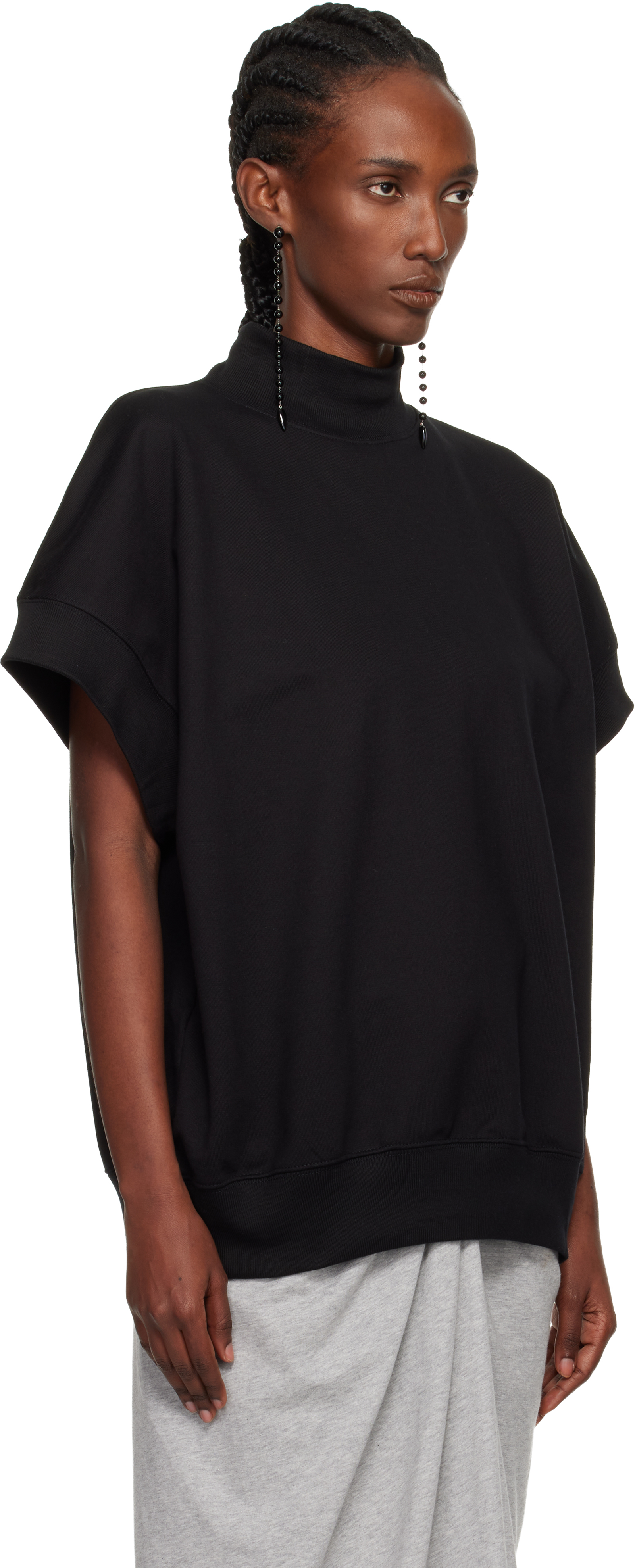 Dries Van Noten Black Sweatshirt Top In Black